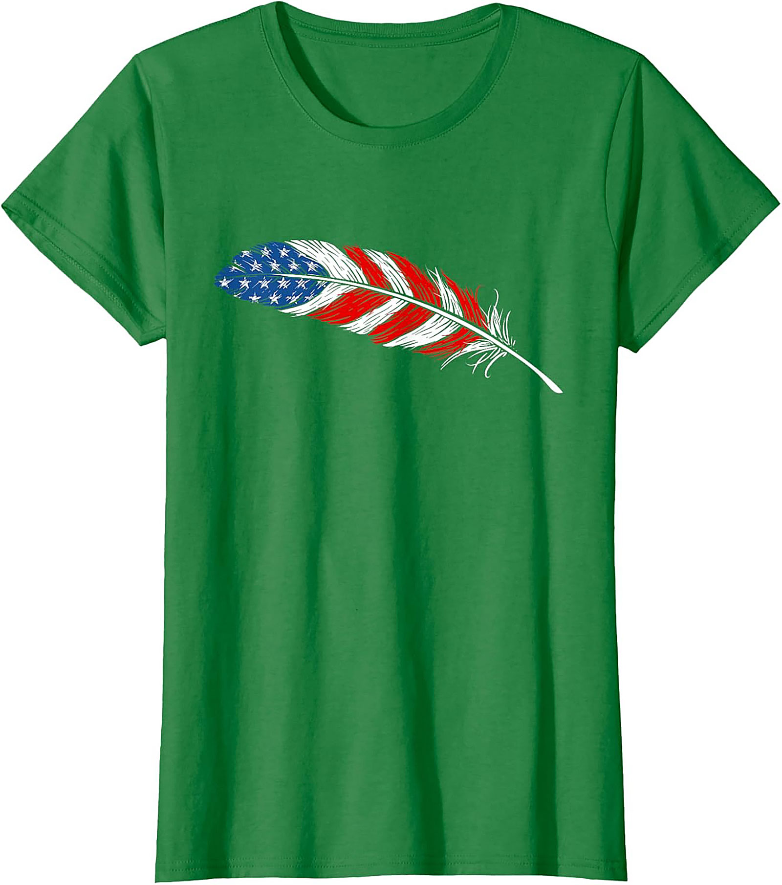 American Flag Feather T-Shirt Patriotic USA Graphic Tee