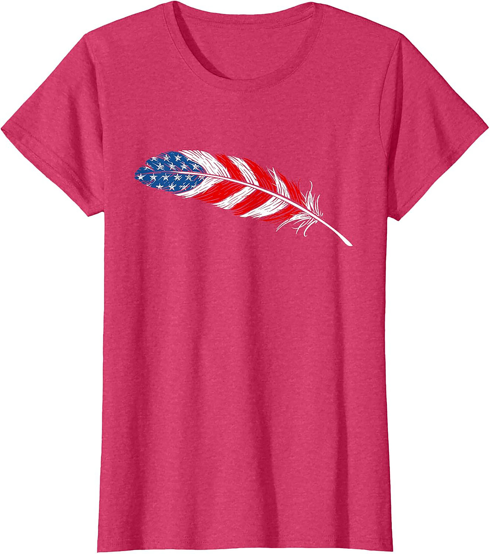American Flag Feather T-Shirt Patriotic USA Graphic Tee