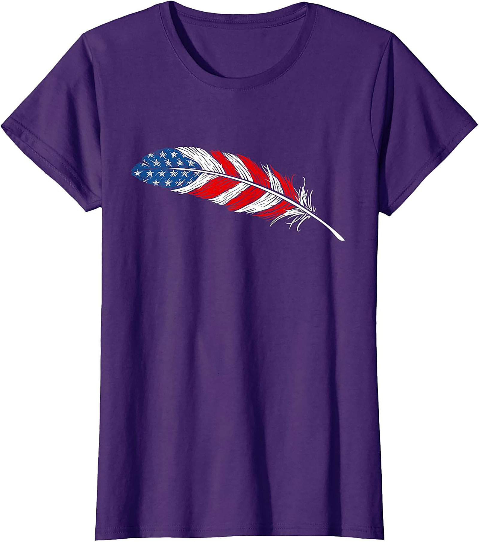 American Flag Feather T-Shirt Patriotic USA Graphic Tee