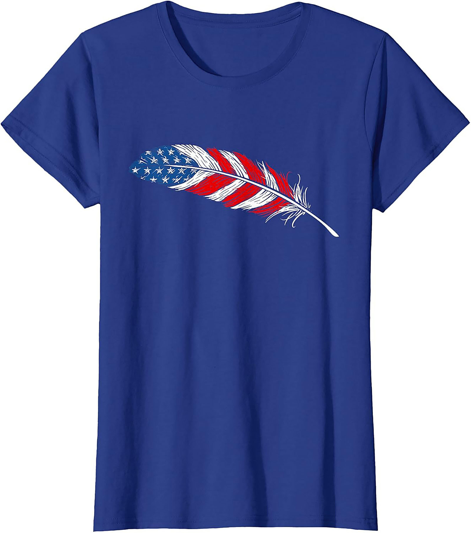American Flag Feather T-Shirt Patriotic USA Graphic Tee