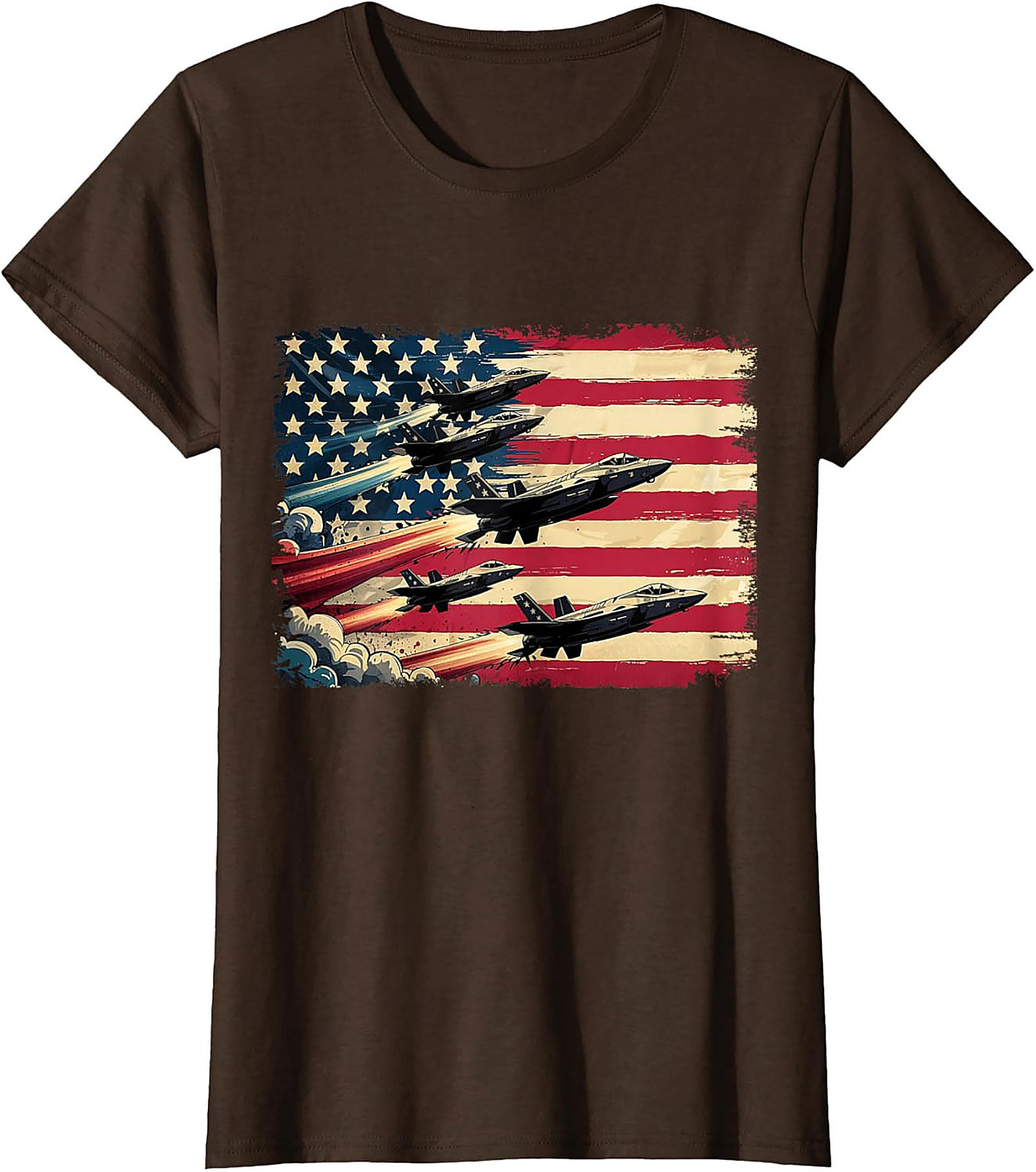 Fighter Jet Graphic Tee | American Flag Patriotic Shirt