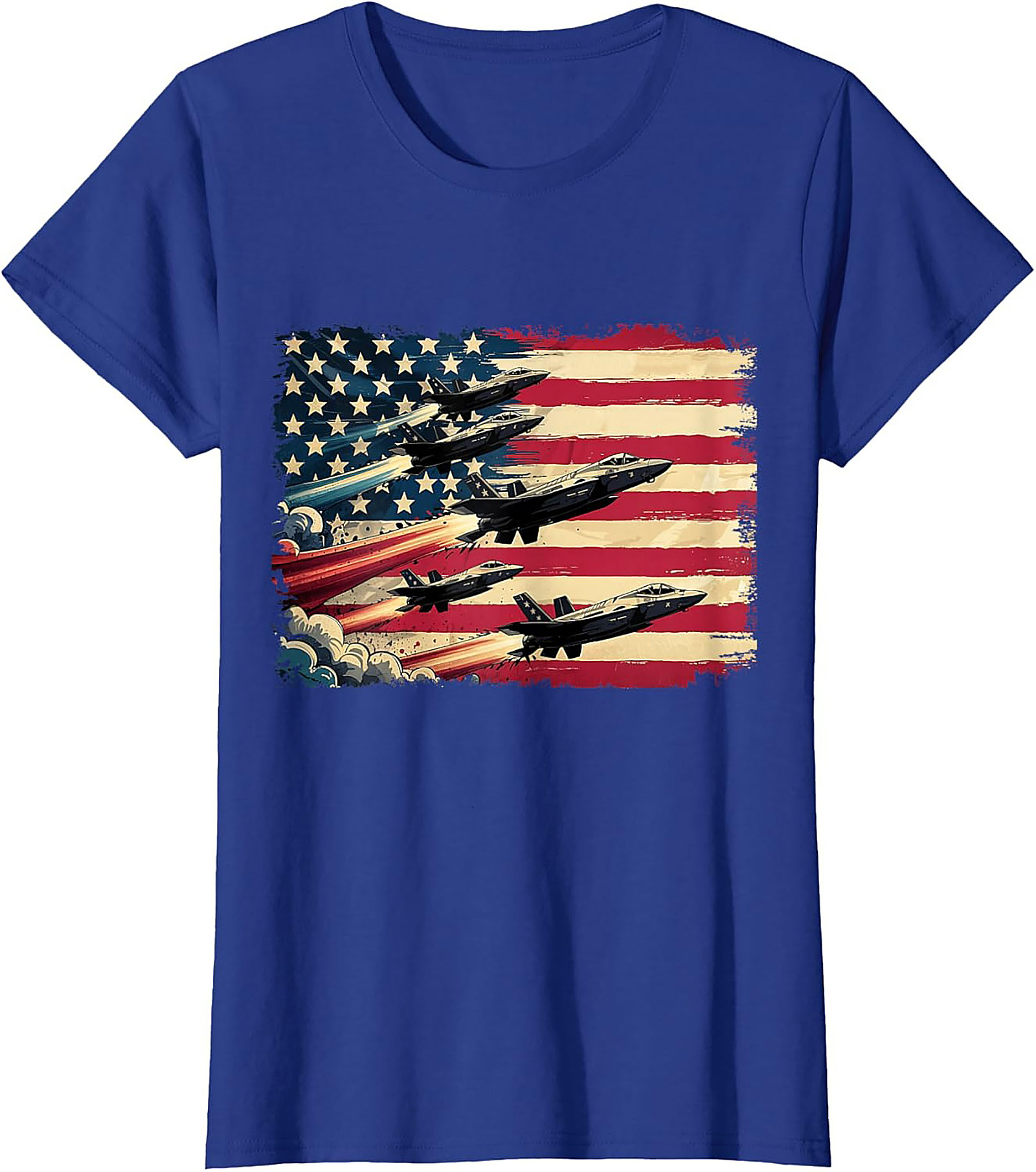 Fighter Jet Graphic Tee | American Flag Patriotic Shirt