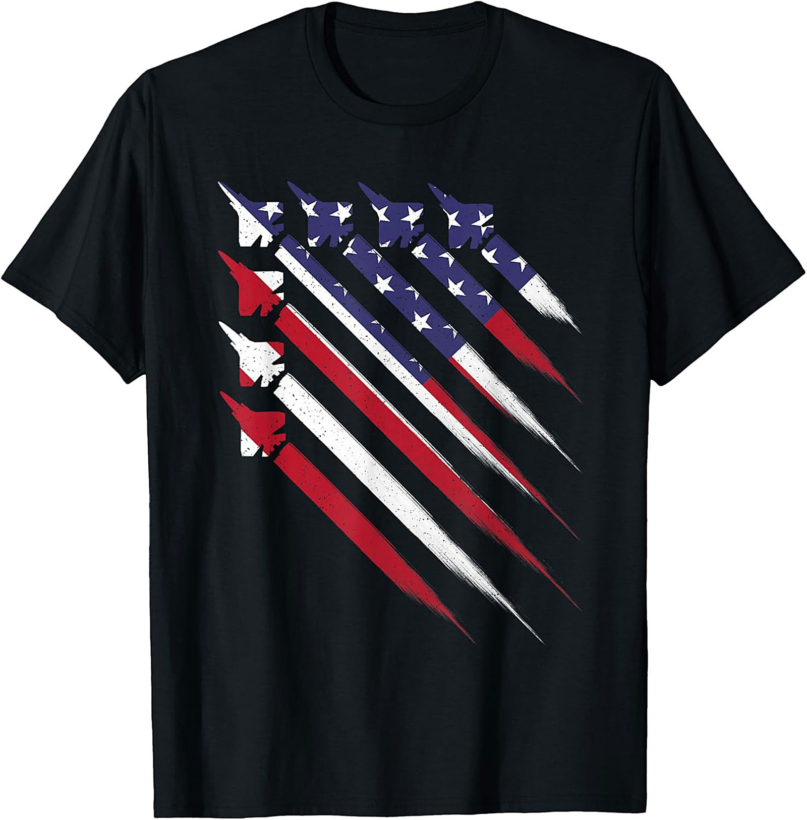 Fighter Jet American Flag T-shirt | Patriotic Graphic Tee