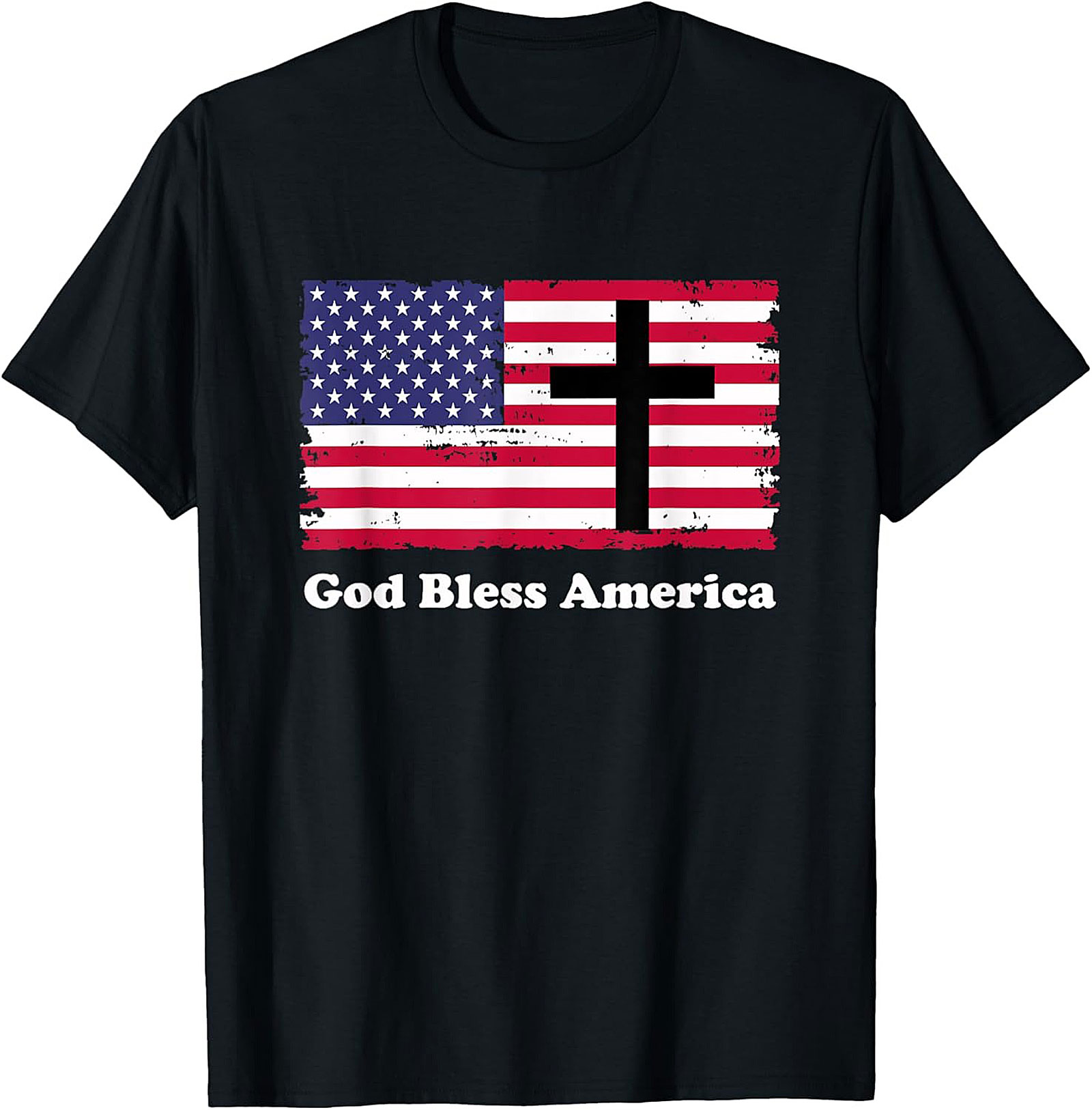 Christian American Flag T-shirt | Patriotic Cross Graphic Tee