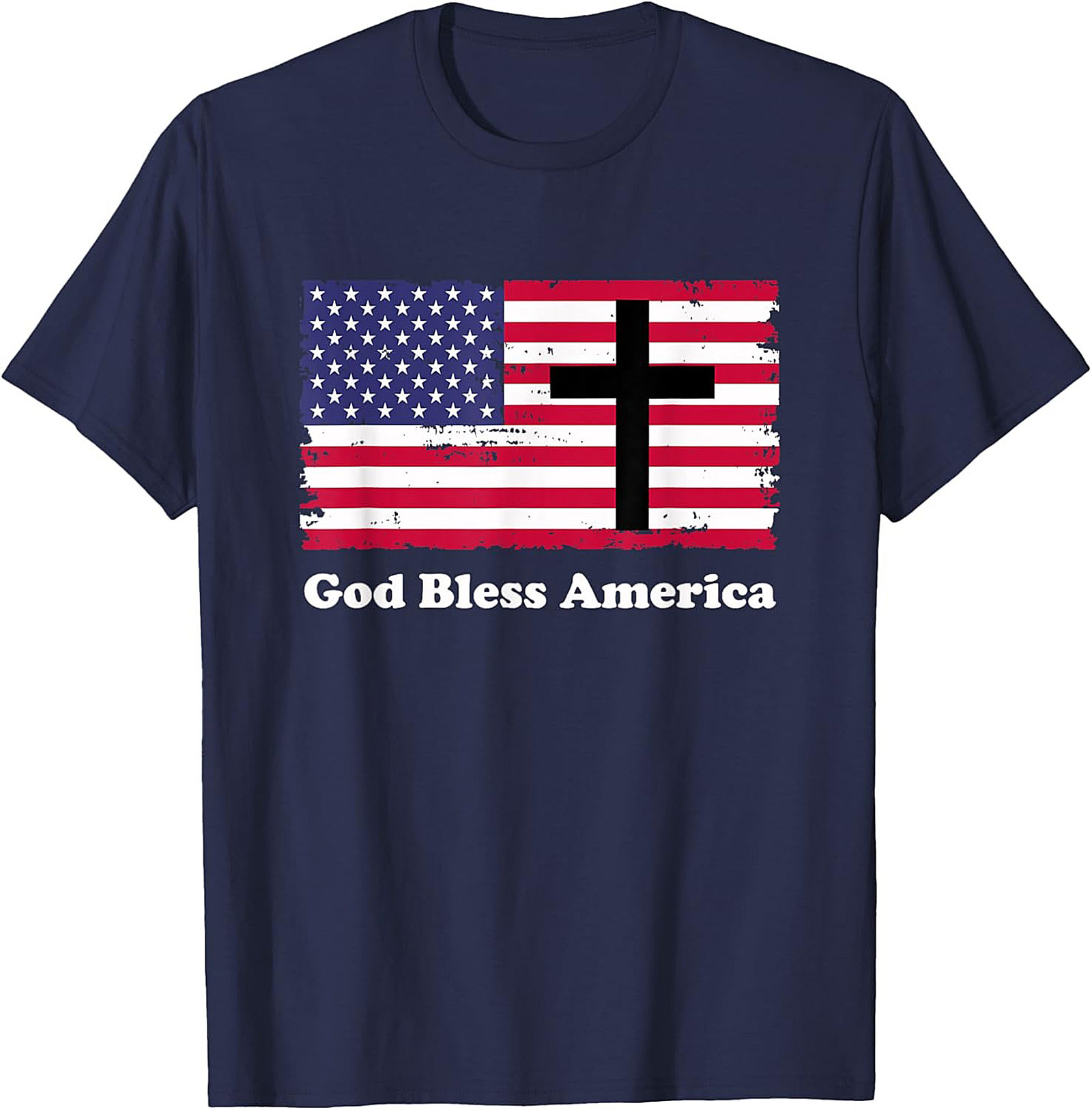 Christian American Flag T-shirt | Patriotic Cross Graphic Tee