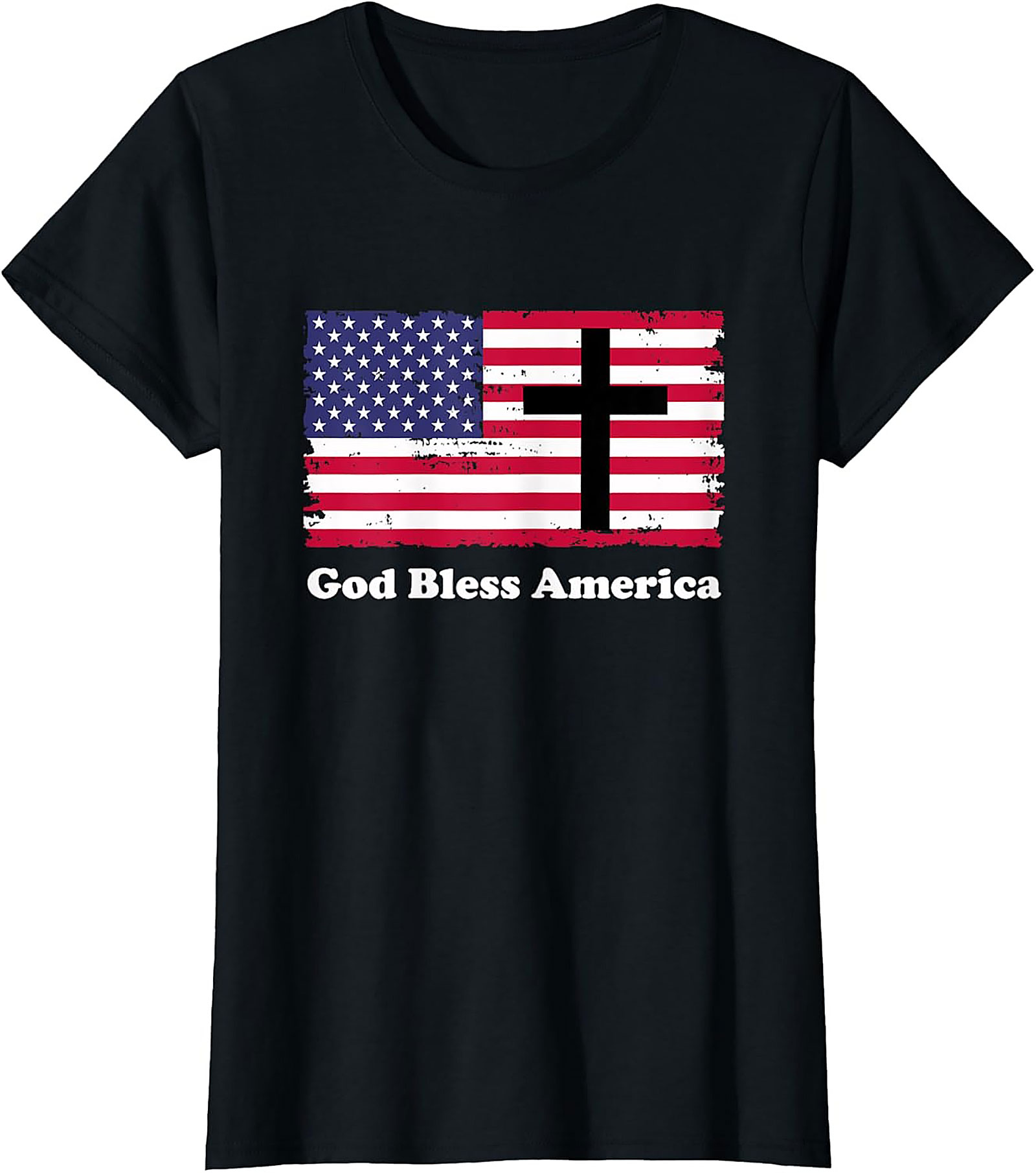 Christian American Flag T-shirt | Patriotic Cross Graphic Tee
