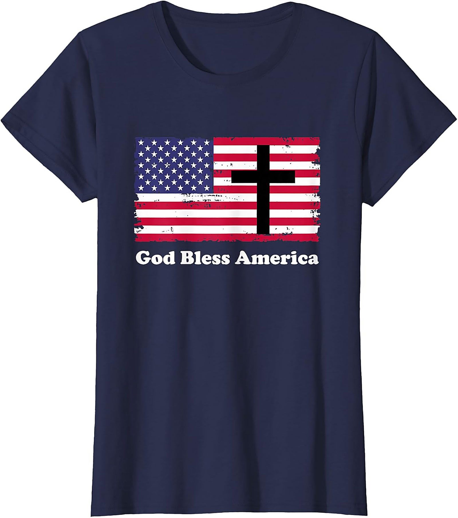 Christian American Flag T-shirt | Patriotic Cross Graphic Tee