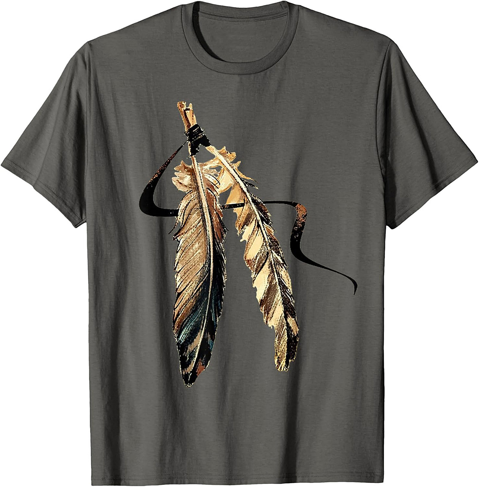 Golden Feathers Graphic Tee Boho Unisex Shirt