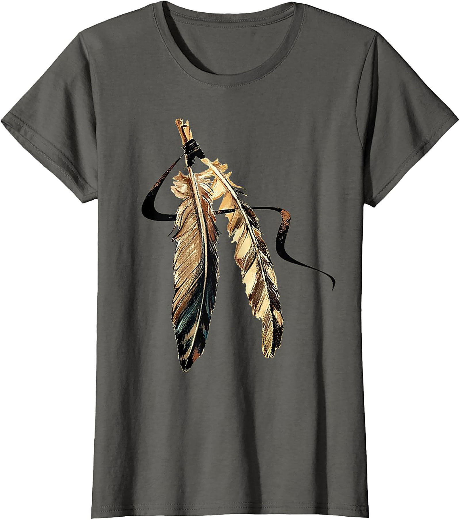 Golden Feathers Graphic Tee Boho Unisex Shirt