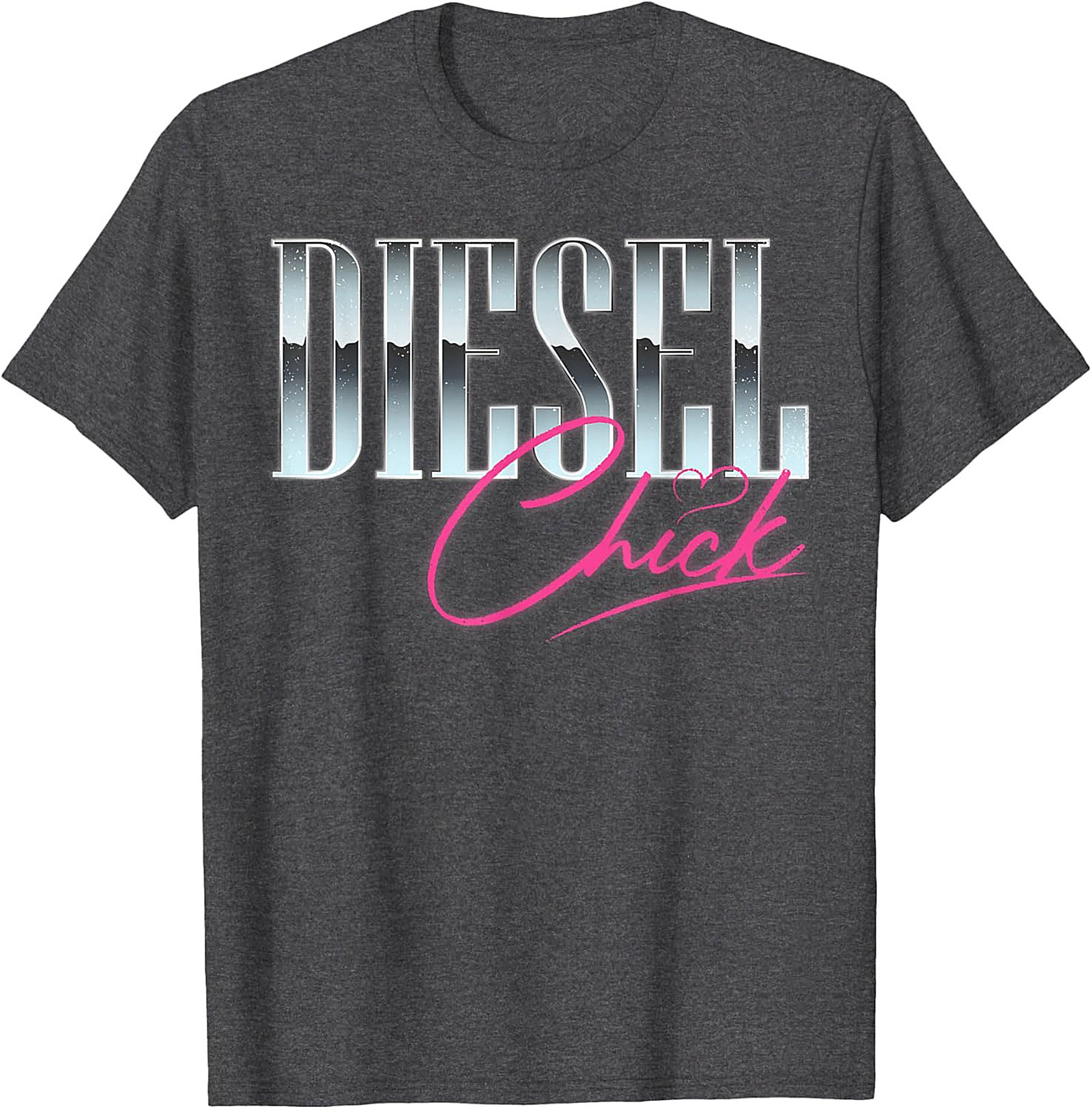 Diesel Chick Graphic Tee - Chrome & Neon Funny Truck Enthusiast Shirt