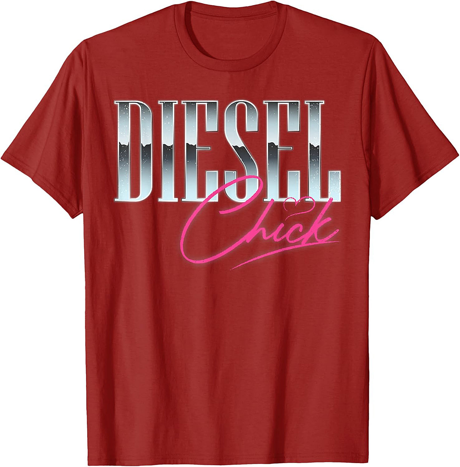 Diesel Chick Graphic Tee - Chrome & Neon Funny Truck Enthusiast Shirt