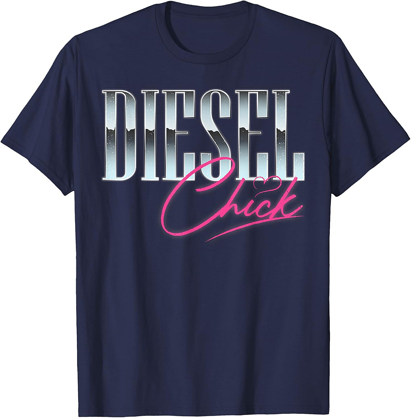 Diesel Chick Graphic Tee - Chrome & Neon Funny Truck Enthusiast Shirt