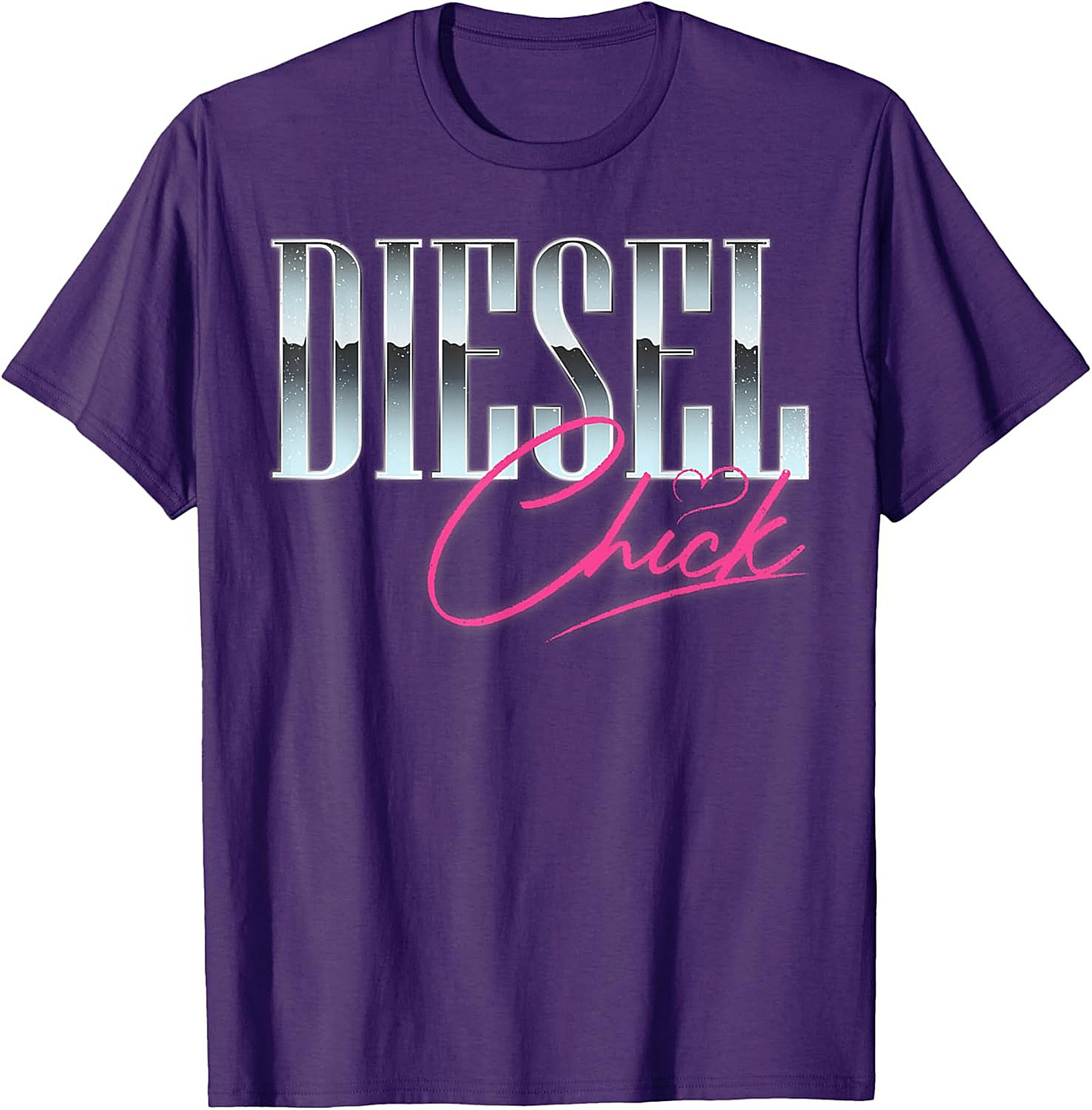 Diesel Chick Graphic Tee - Chrome & Neon Funny Truck Enthusiast Shirt