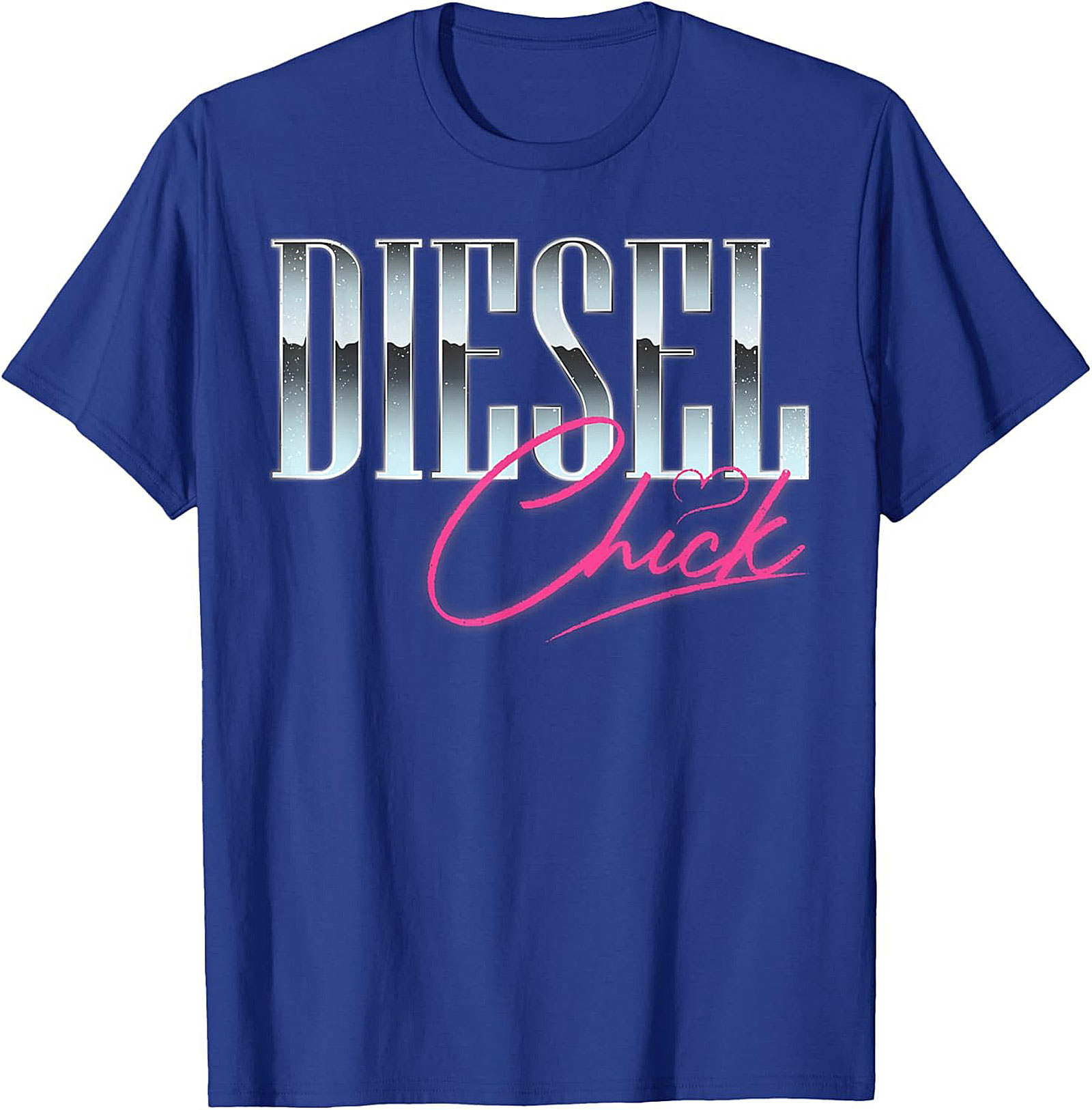 Diesel Chick Graphic Tee - Chrome & Neon Funny Truck Enthusiast Shirt