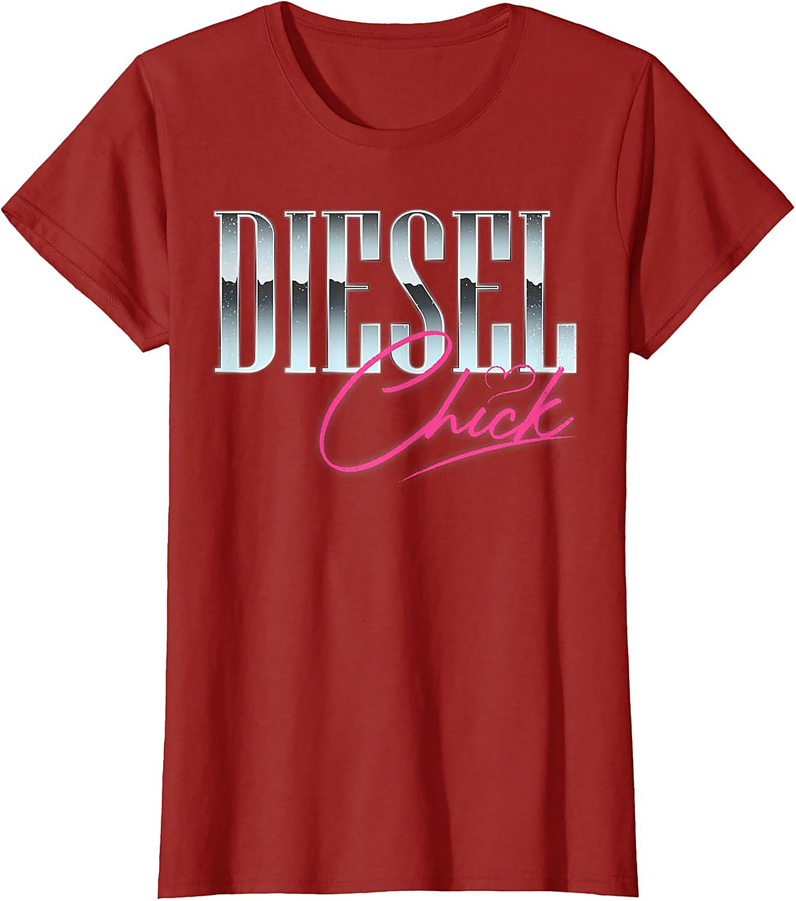 Diesel Chick Graphic Tee - Chrome & Neon Funny Truck Enthusiast Shirt