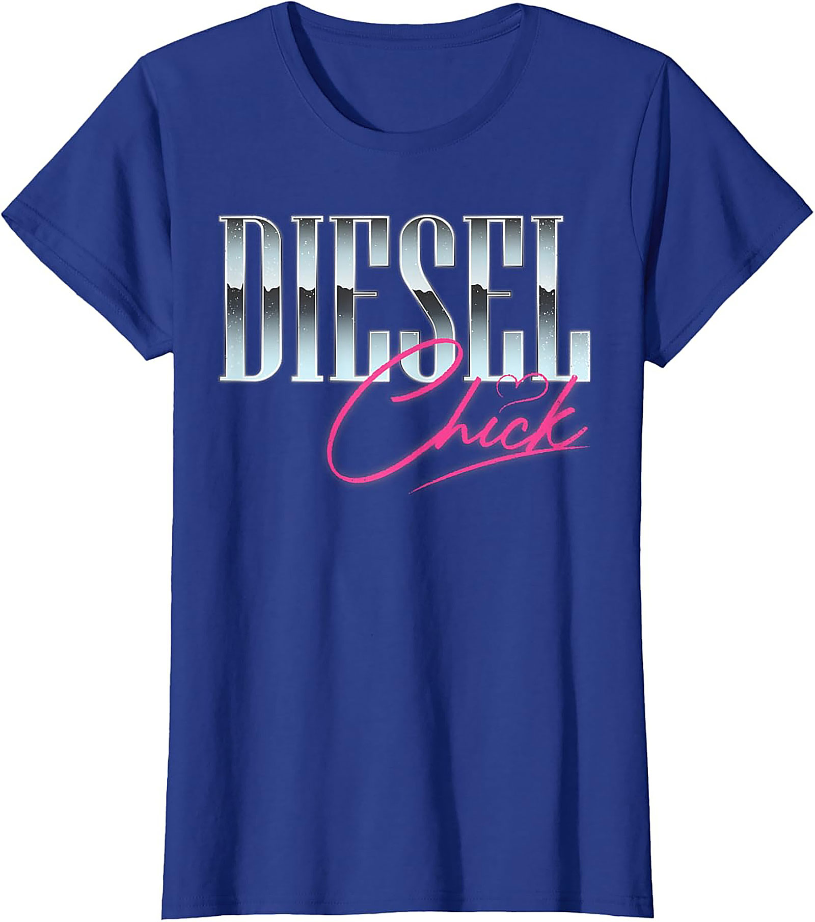 Diesel Chick Graphic Tee - Chrome & Neon Funny Truck Enthusiast Shirt