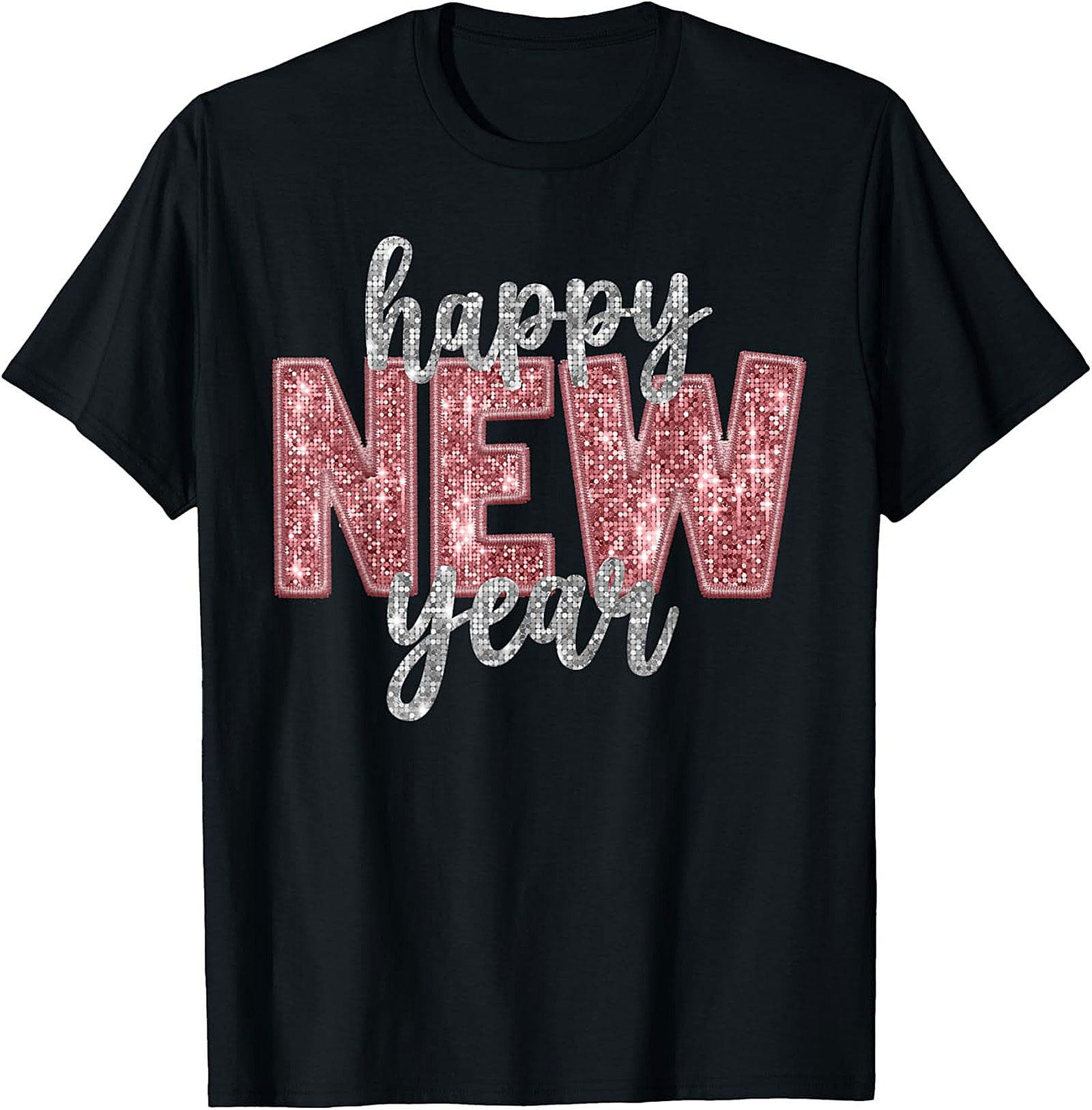  Sparkly Happy New Year Graphic Tee Unisex Shirt