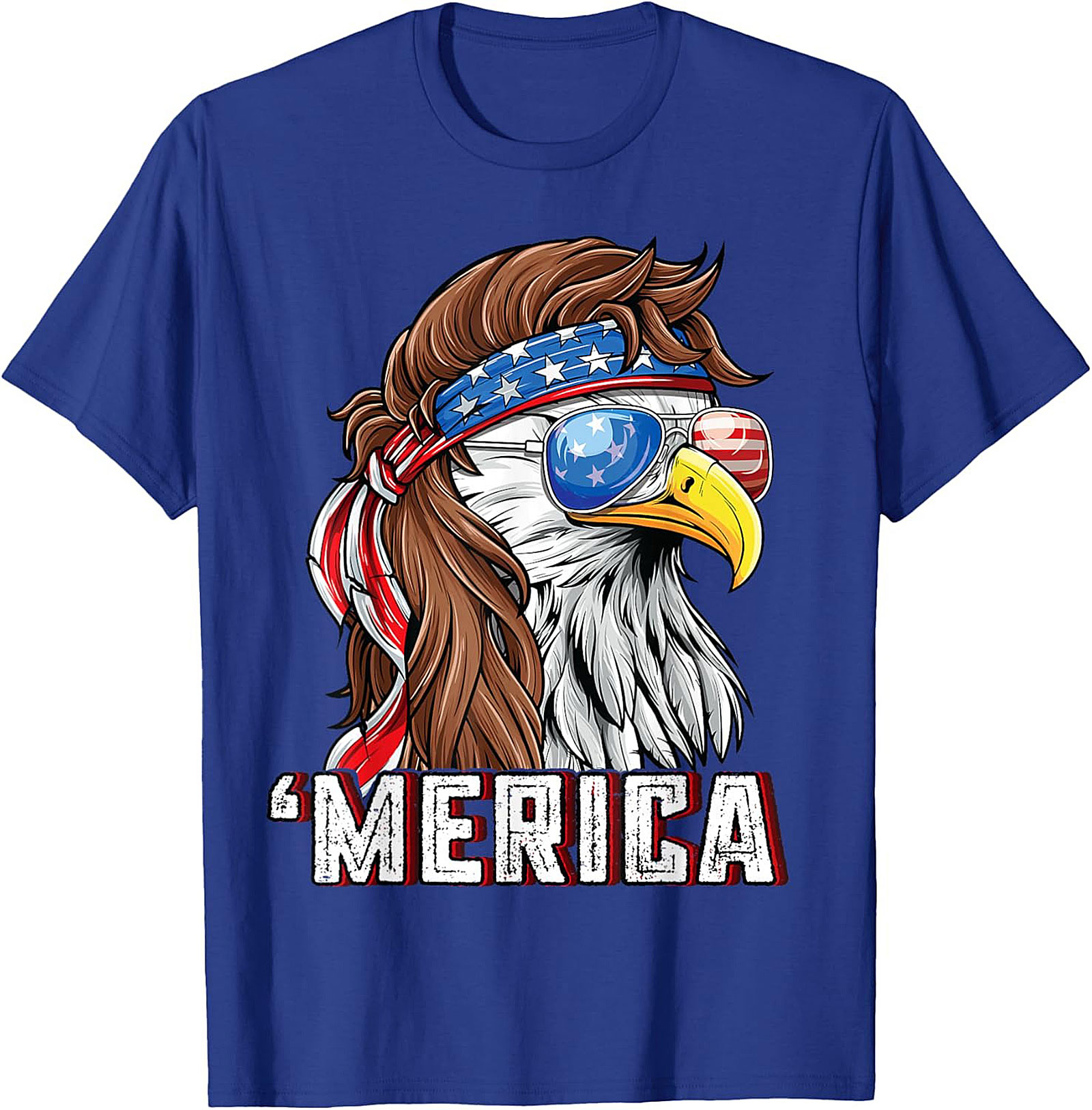 Merica Mullet Eagle Graphic Tee | Funny Patriotic Shirt