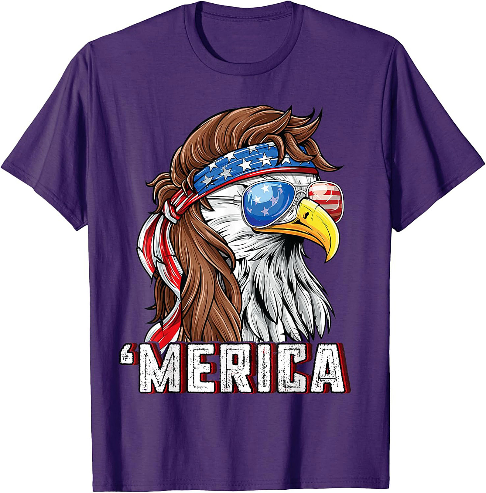 Merica Mullet Eagle Graphic Tee | Funny Patriotic Shirt