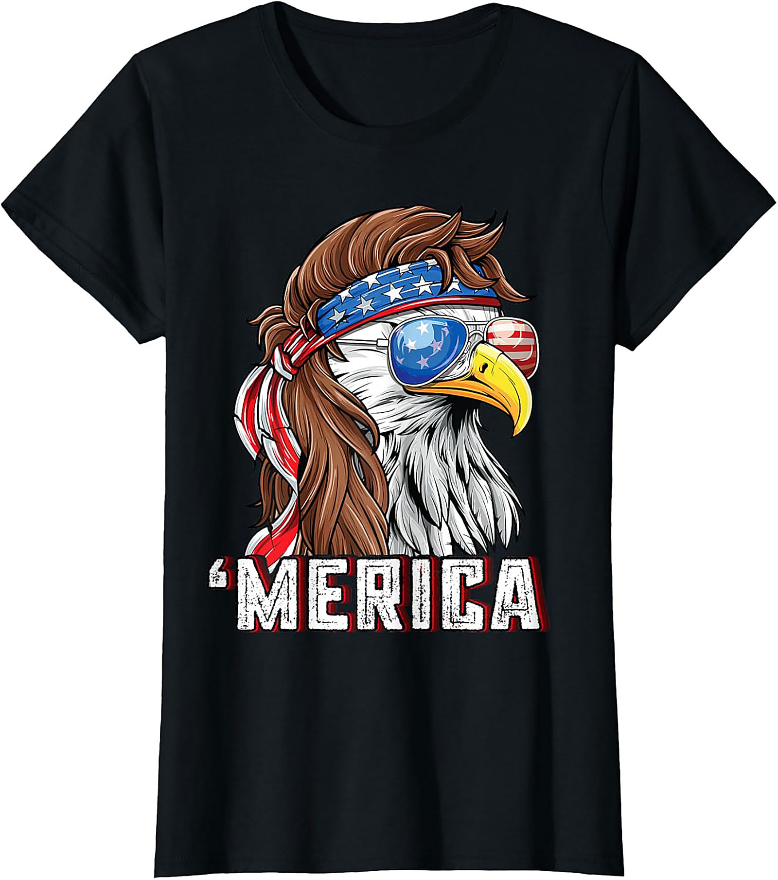 Merica Mullet Eagle Graphic Tee | Funny Patriotic Shirt