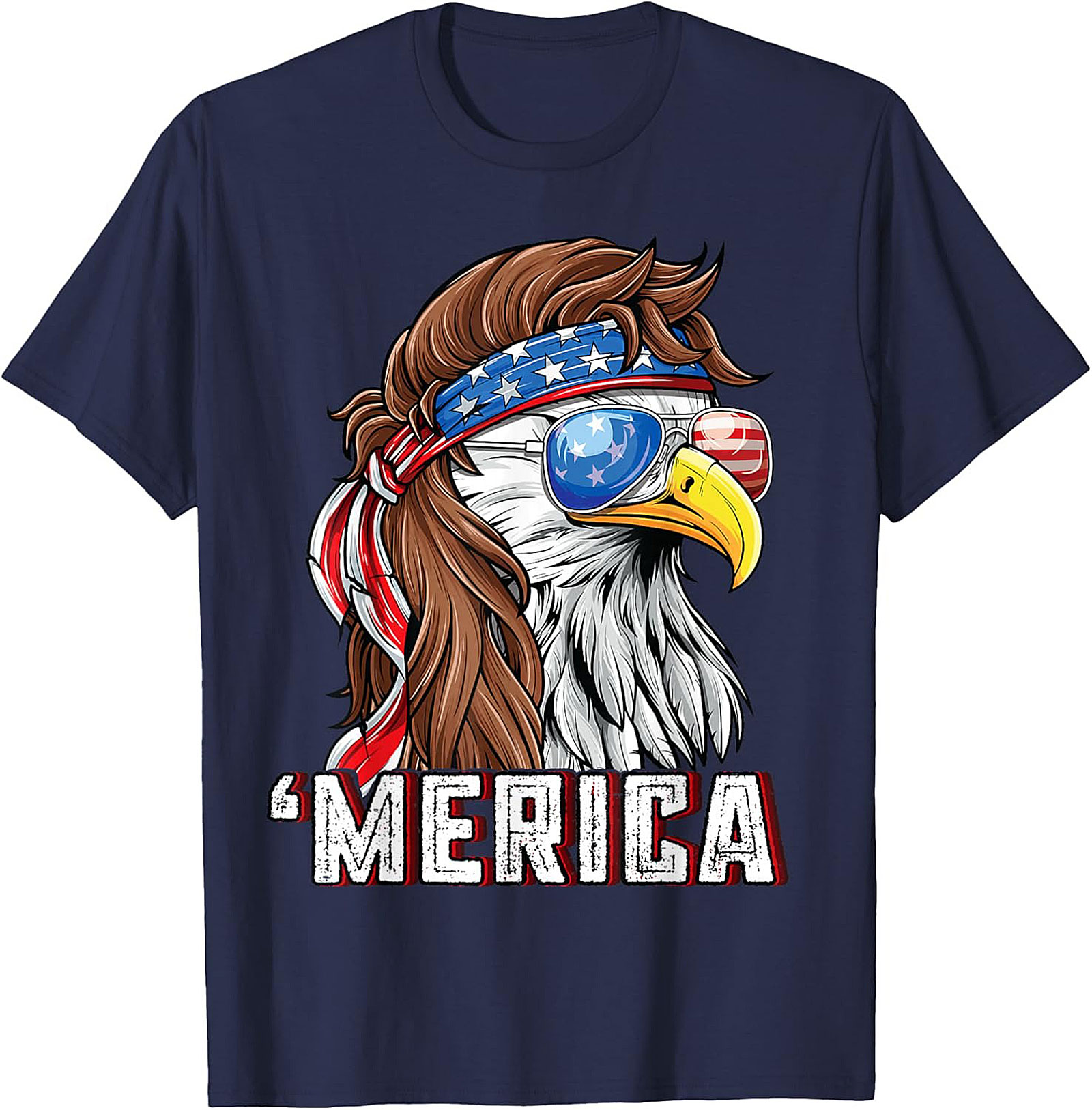 Merica Mullet Eagle Graphic Tee | Funny Patriotic Shirt