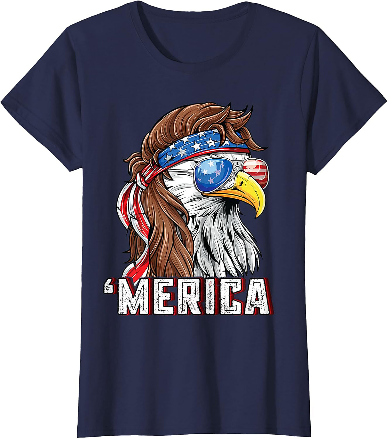 Merica Mullet Eagle Graphic Tee | Funny Patriotic Shirt