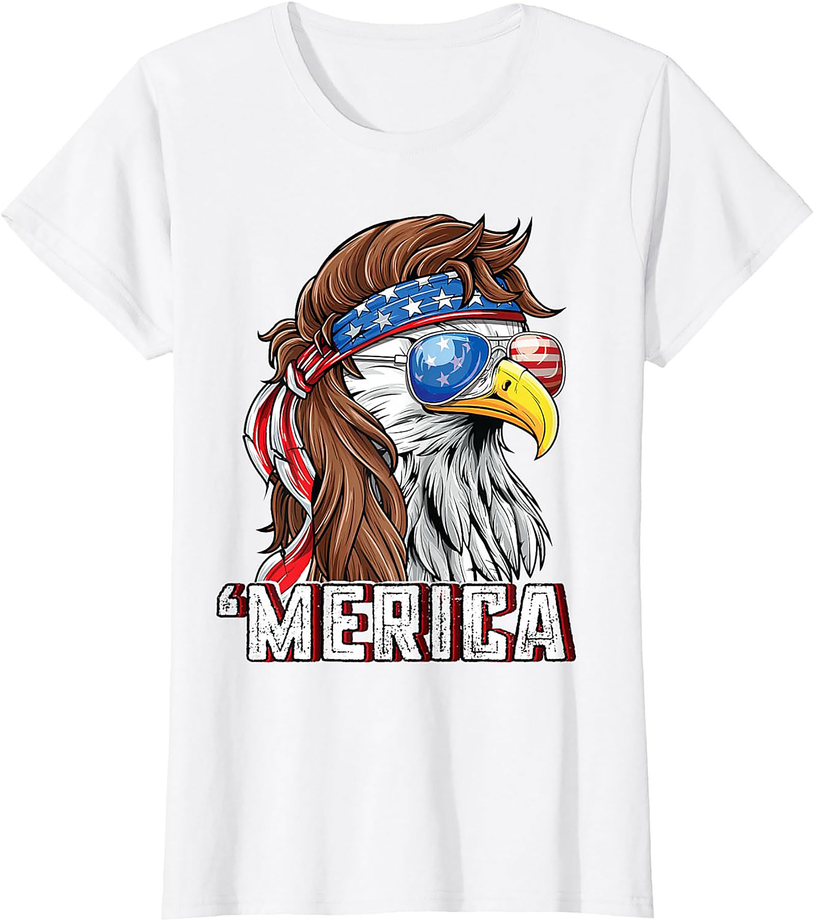 Merica Mullet Eagle Graphic Tee | Funny Patriotic Shirt