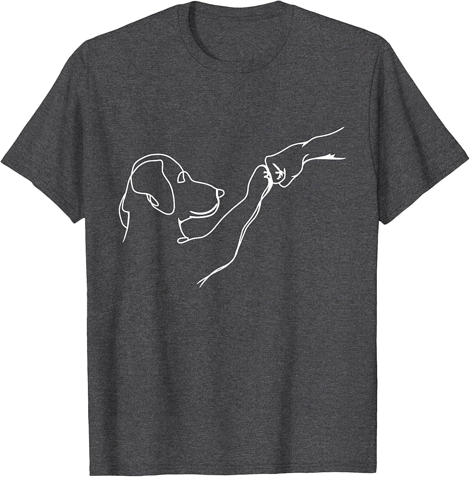 Minimalist Dog Paw Shake Line Art T-Shirt | Soulmate Pet Lover Graphic Tee