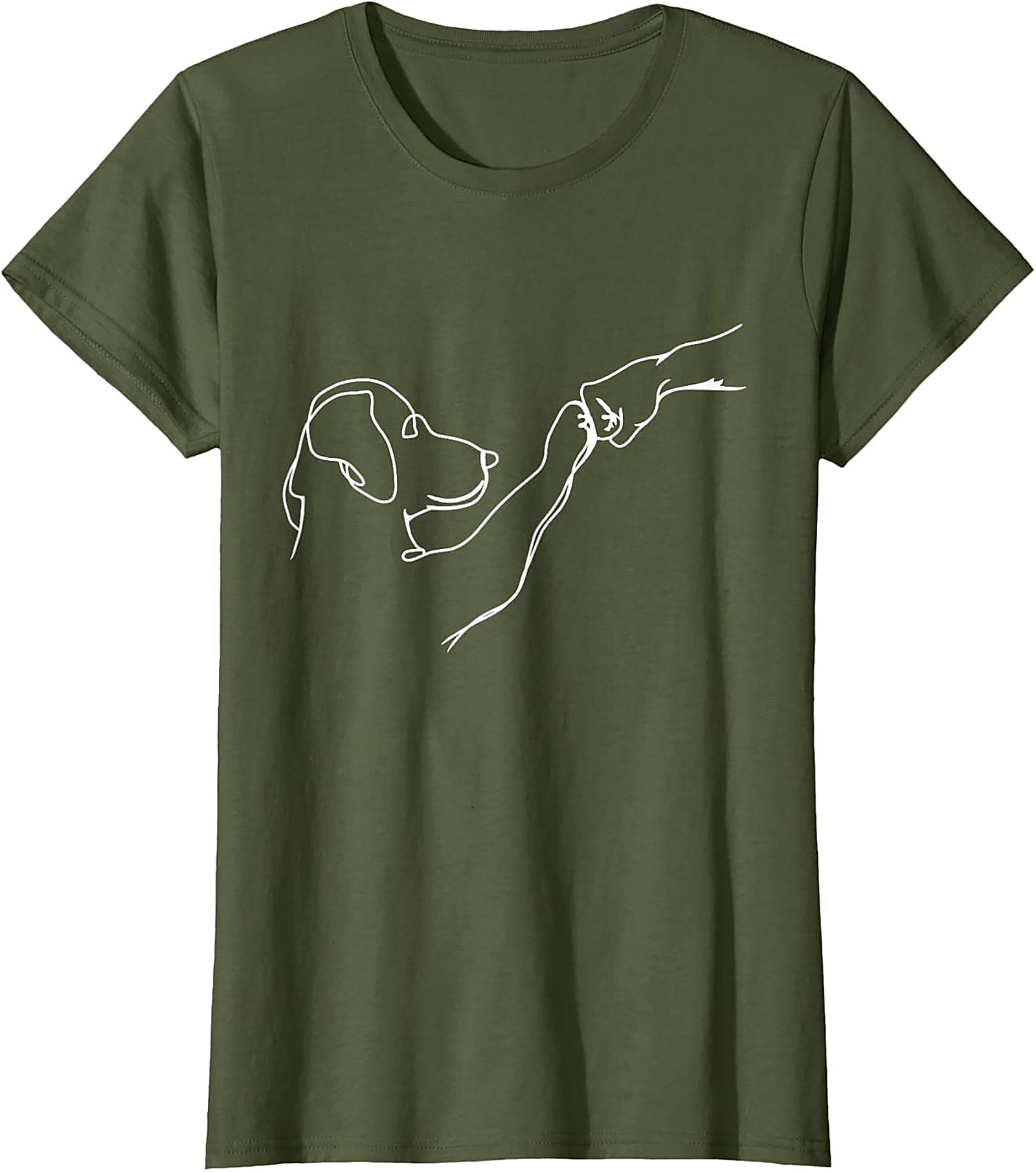 Minimalist Dog Paw Shake Line Art T-Shirt | Soulmate Pet Lover Graphic Tee