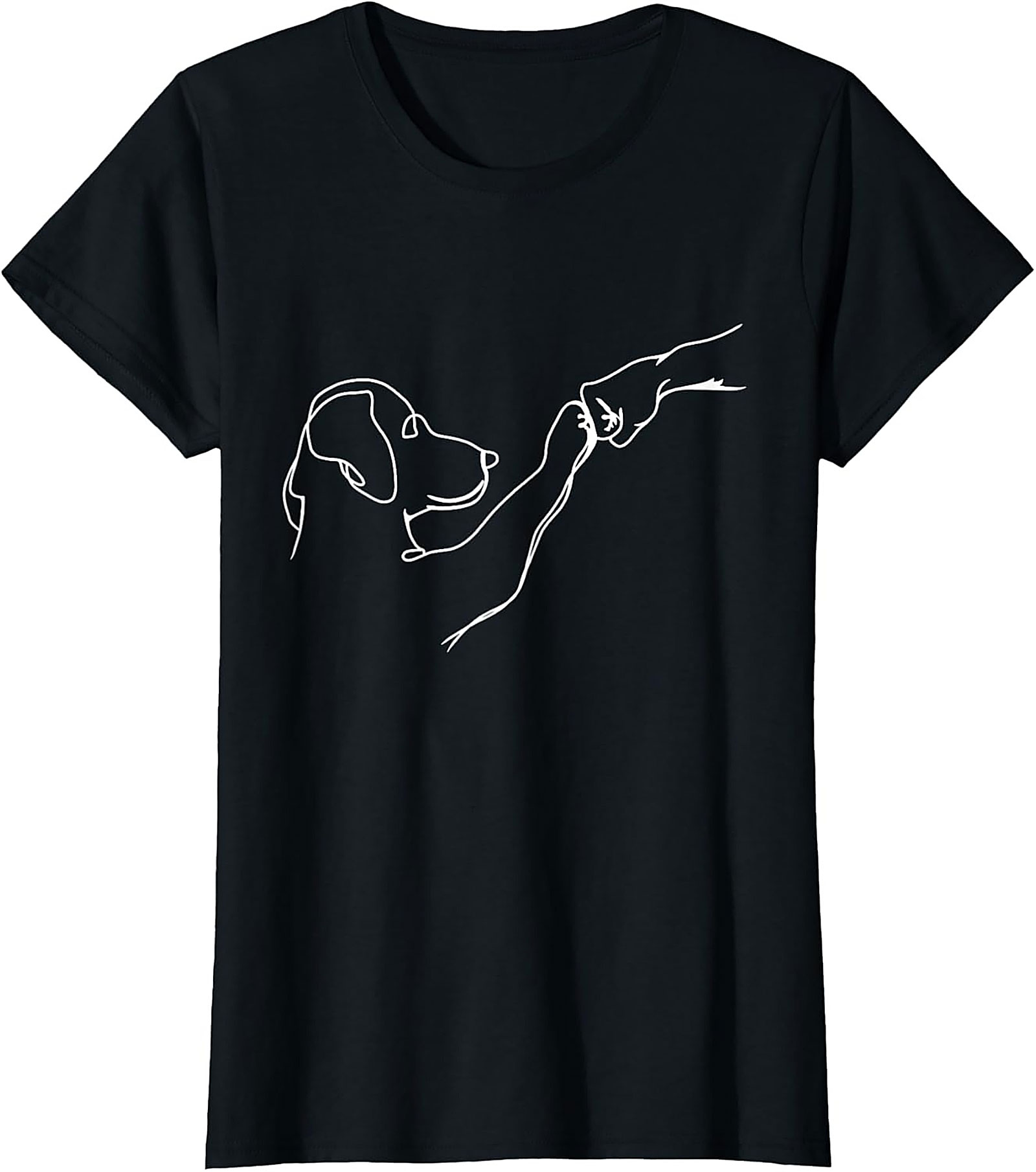 Minimalist Dog Paw Shake Line Art T-Shirt | Soulmate Pet Lover Graphic Tee