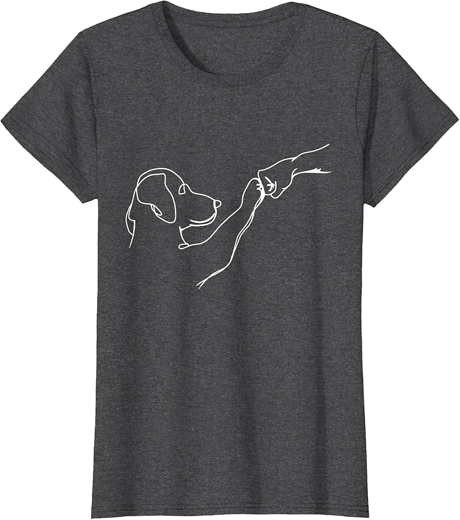 Minimalist Dog Paw Shake Line Art T-Shirt | Soulmate Pet Lover Graphic Tee