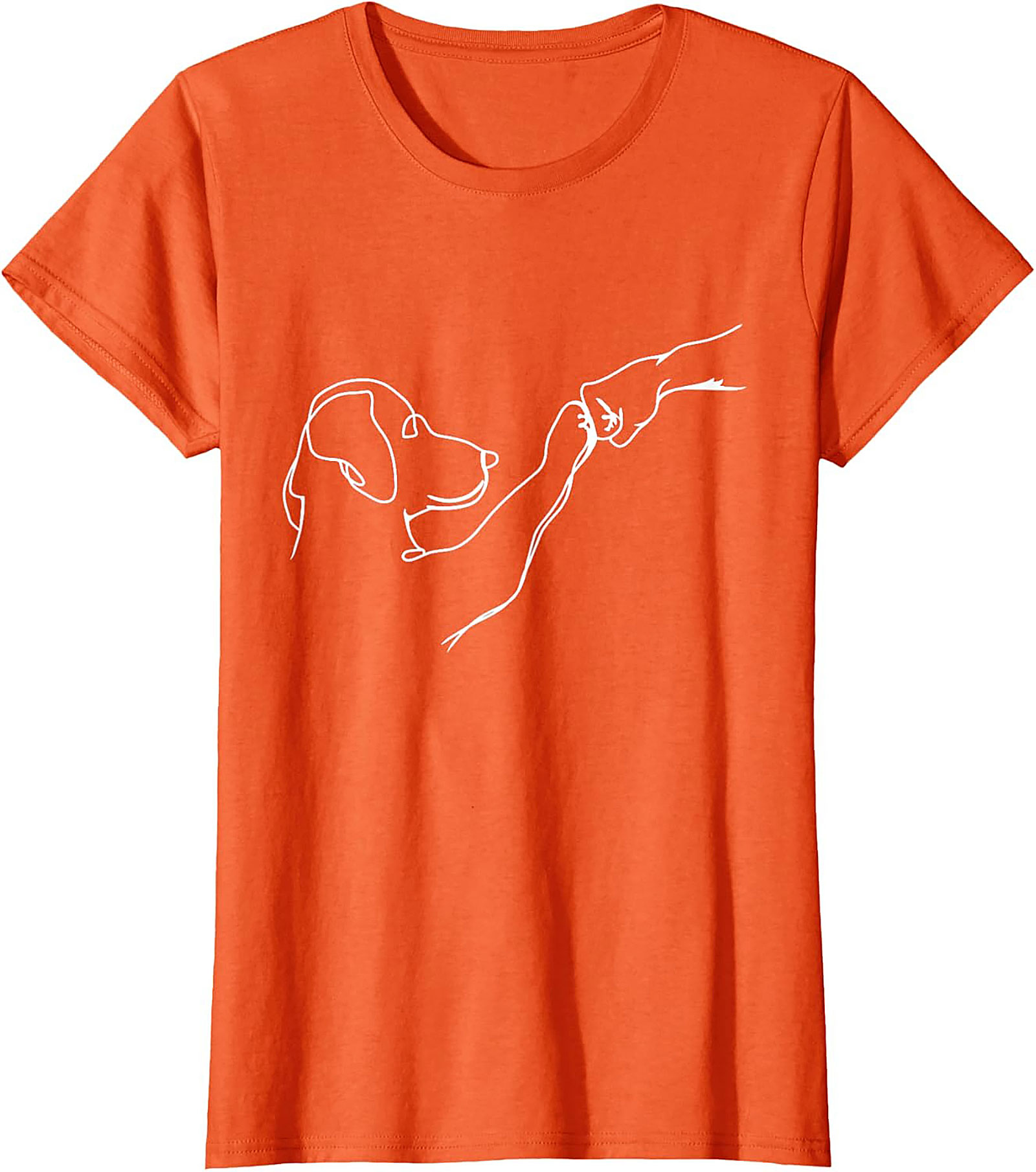 Minimalist Dog Paw Shake Line Art T-Shirt | Soulmate Pet Lover Graphic Tee