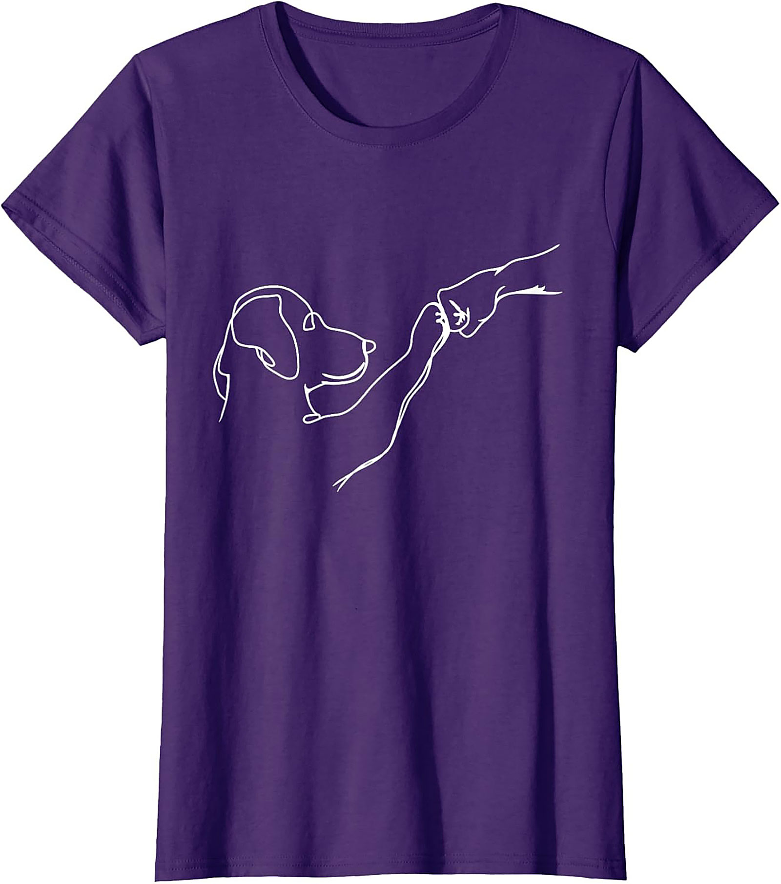 Minimalist Dog Paw Shake Line Art T-Shirt | Soulmate Pet Lover Graphic Tee