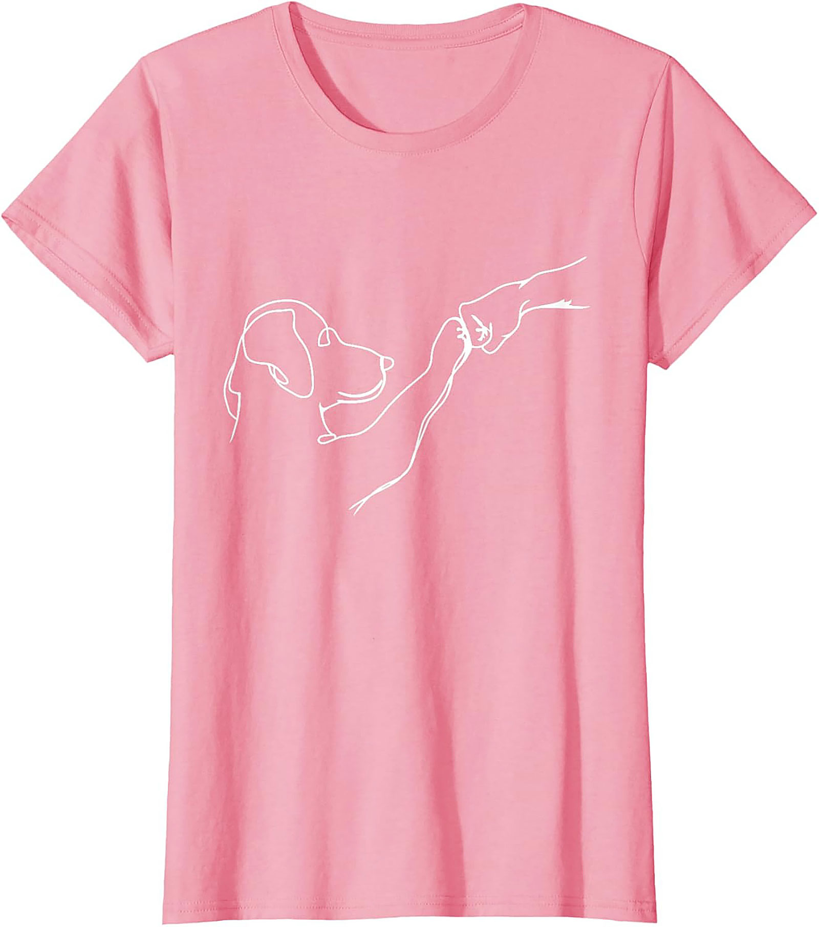 Minimalist Dog Paw Shake Line Art T-Shirt | Soulmate Pet Lover Graphic Tee