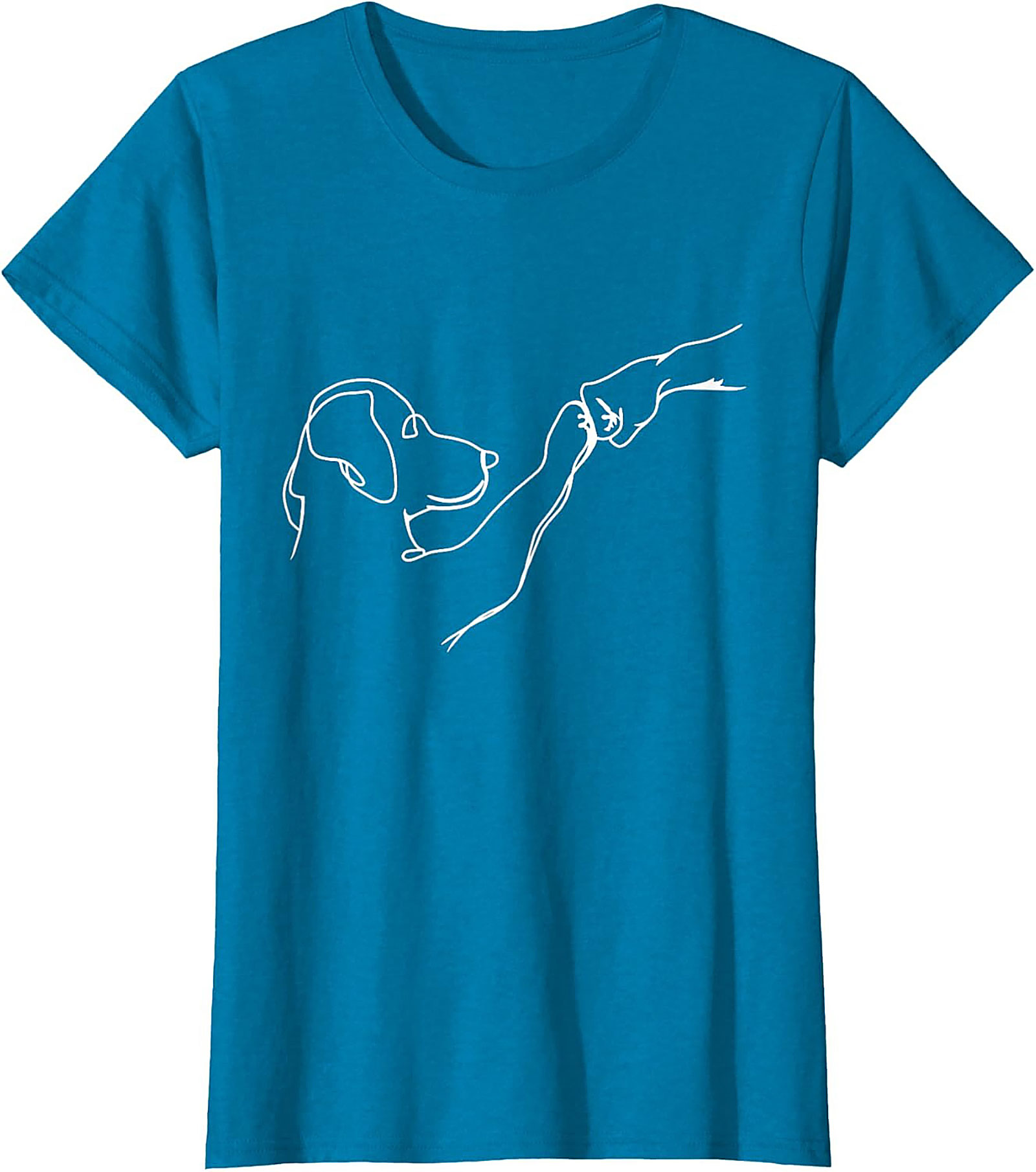 Minimalist Dog Paw Shake Line Art T-Shirt | Soulmate Pet Lover Graphic Tee