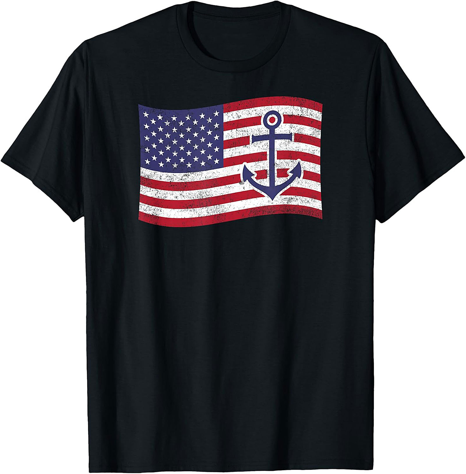 Anchor American Flag Graphic Tee | Nautical Patriotic Shirt
