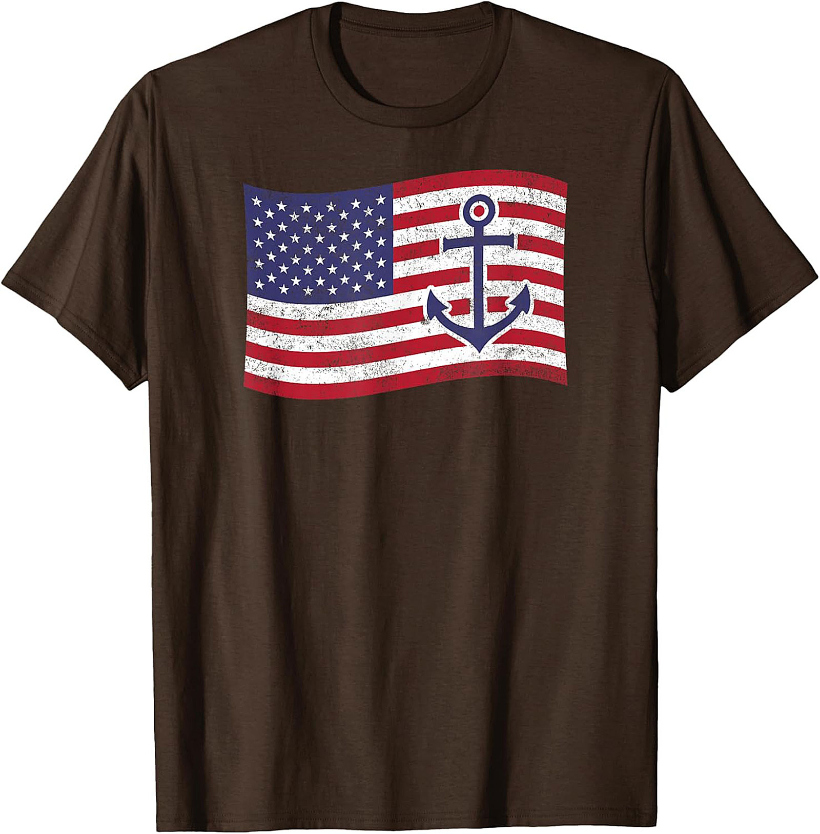 Anchor American Flag Graphic Tee | Nautical Patriotic Shirt