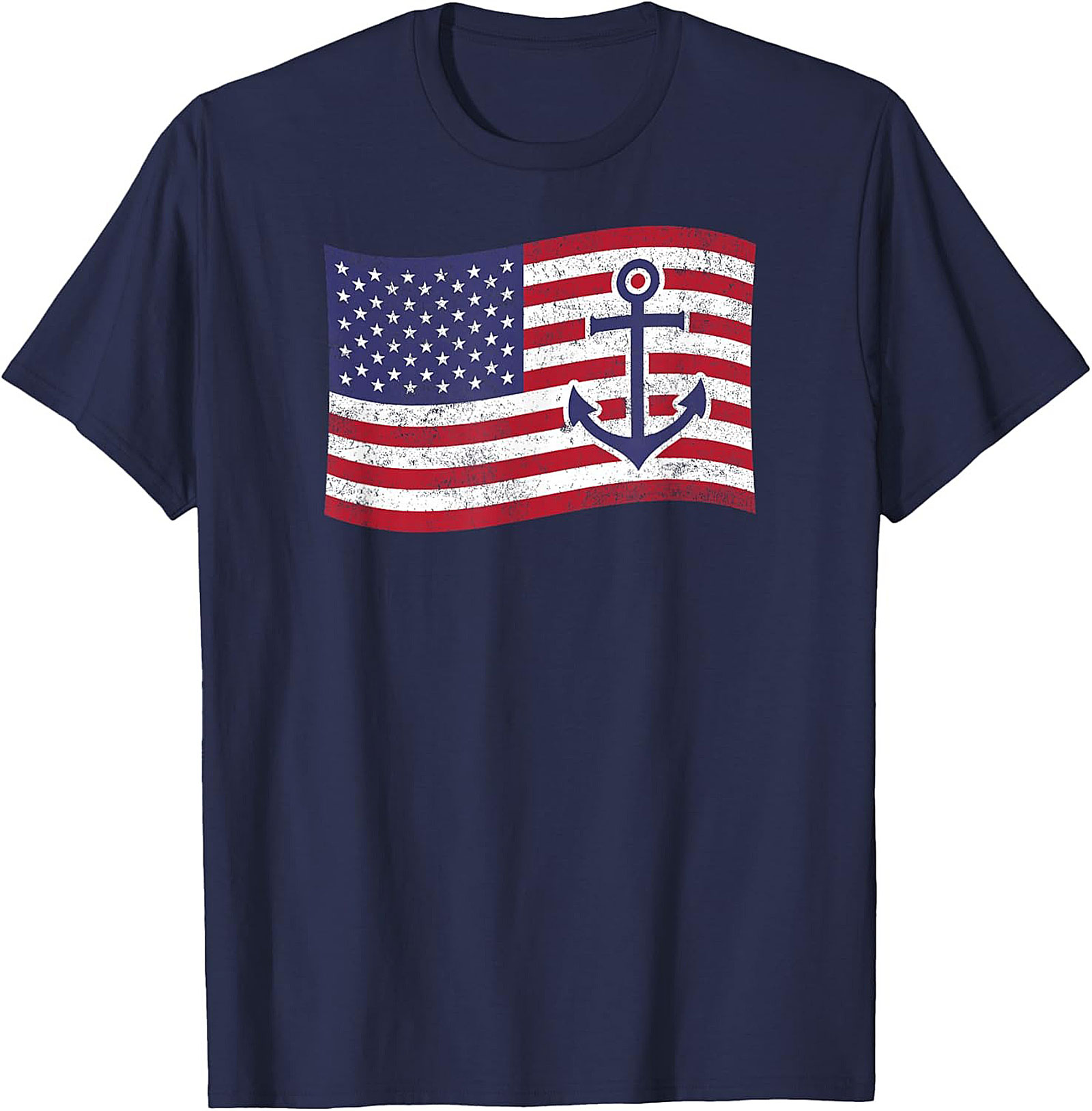Anchor American Flag Graphic Tee | Nautical Patriotic Shirt