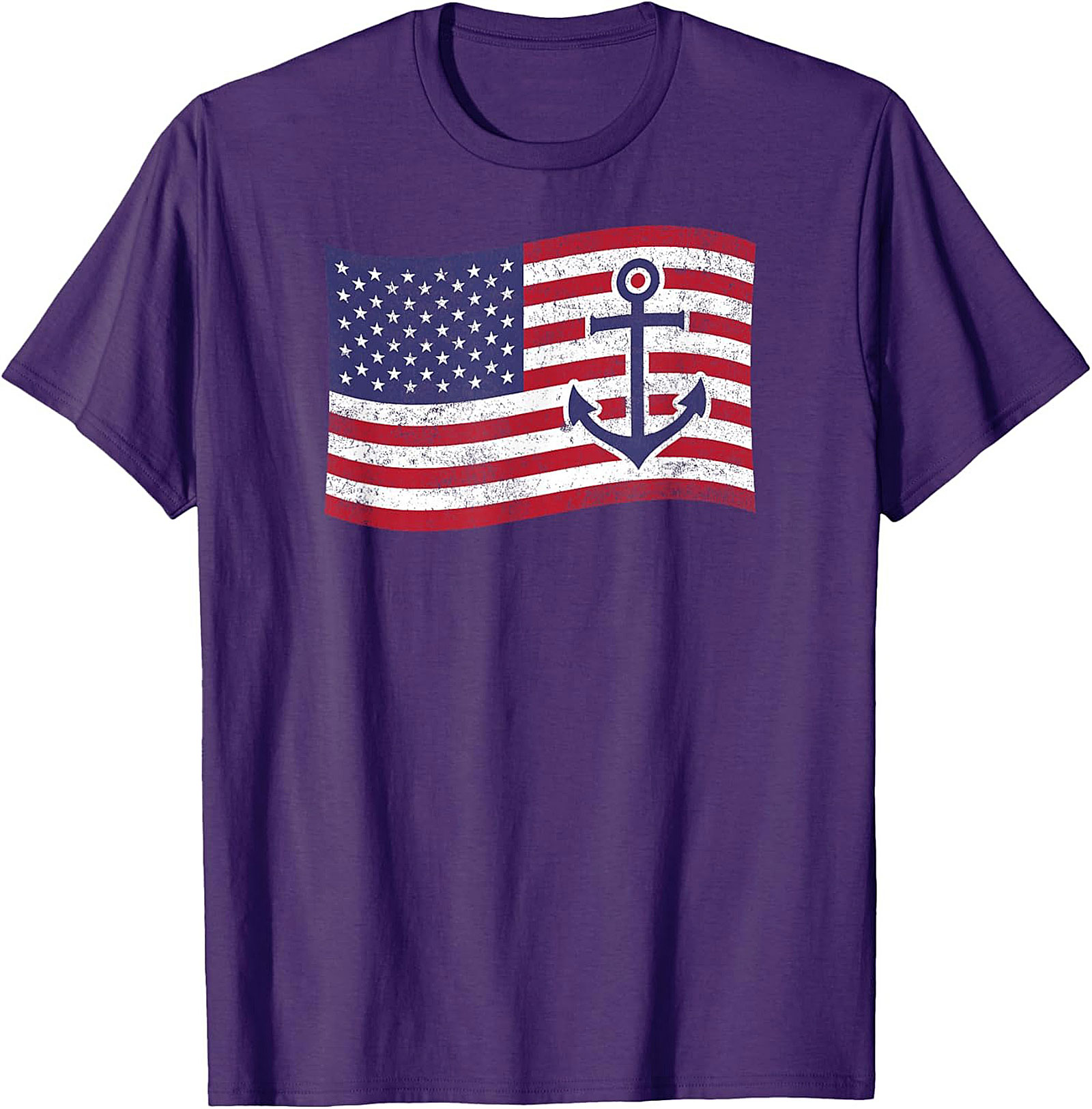 Anchor American Flag Graphic Tee | Nautical Patriotic Shirt