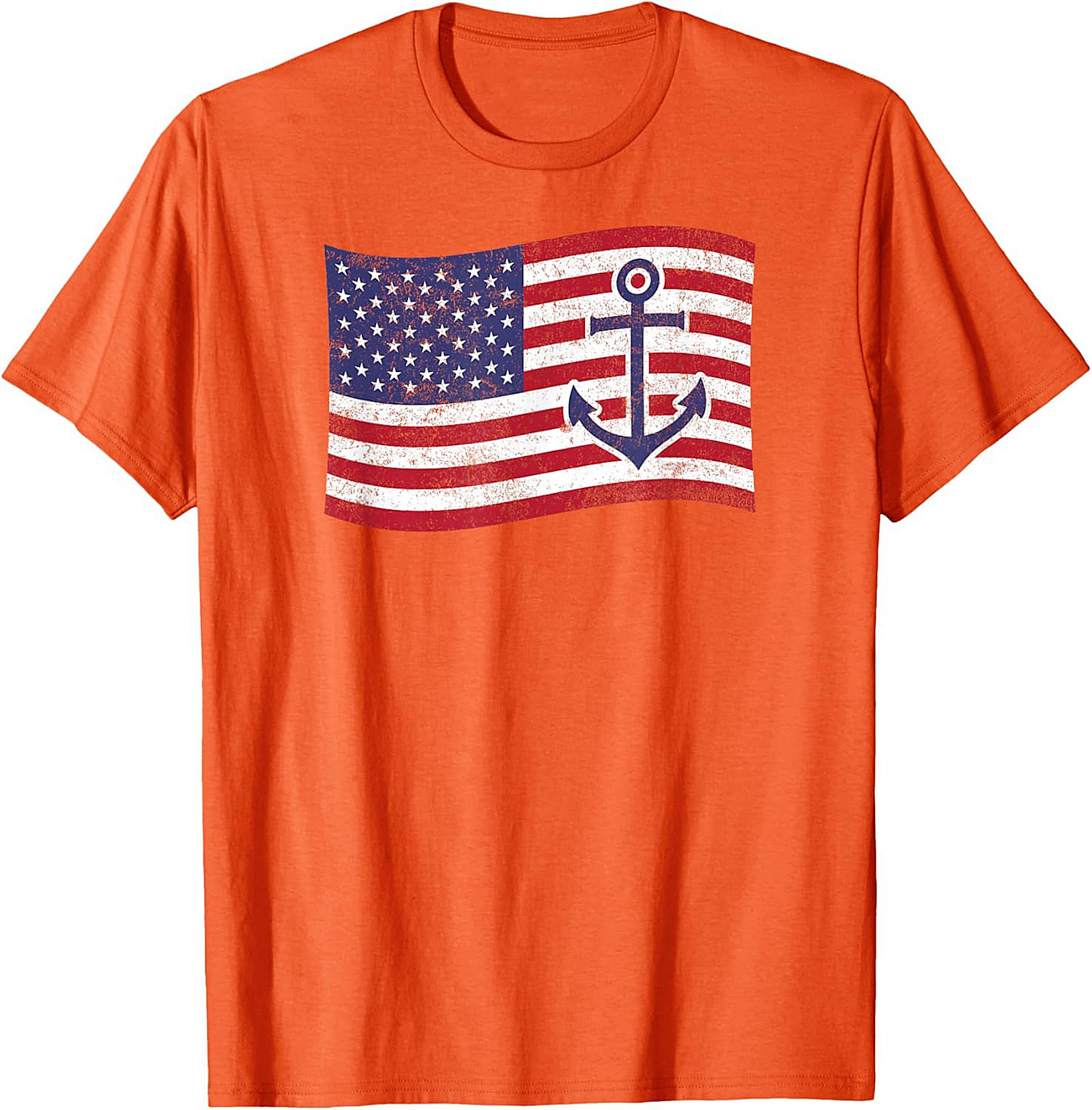 Anchor American Flag Graphic Tee | Nautical Patriotic Shirt
