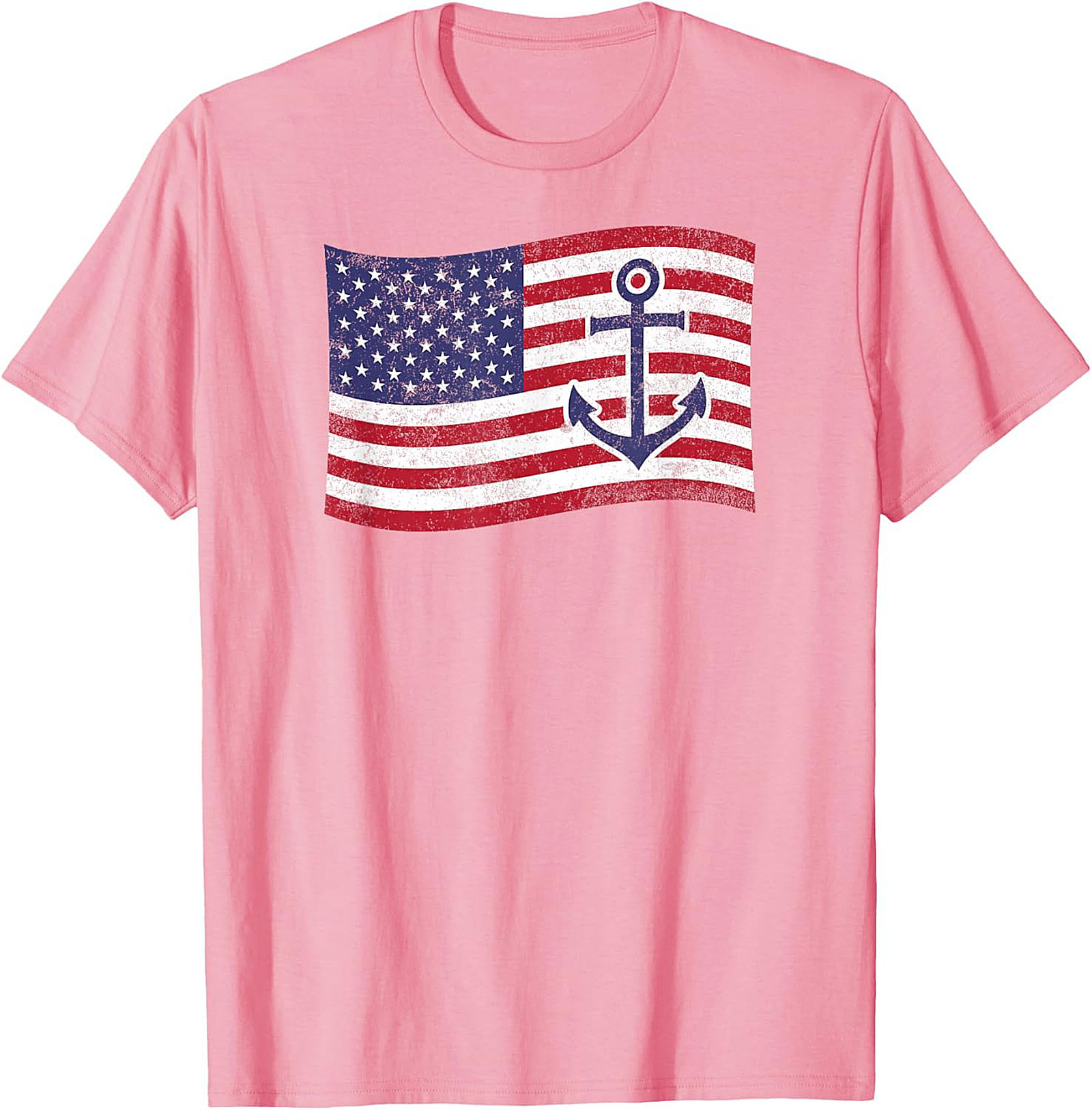Anchor American Flag Graphic Tee | Nautical Patriotic Shirt