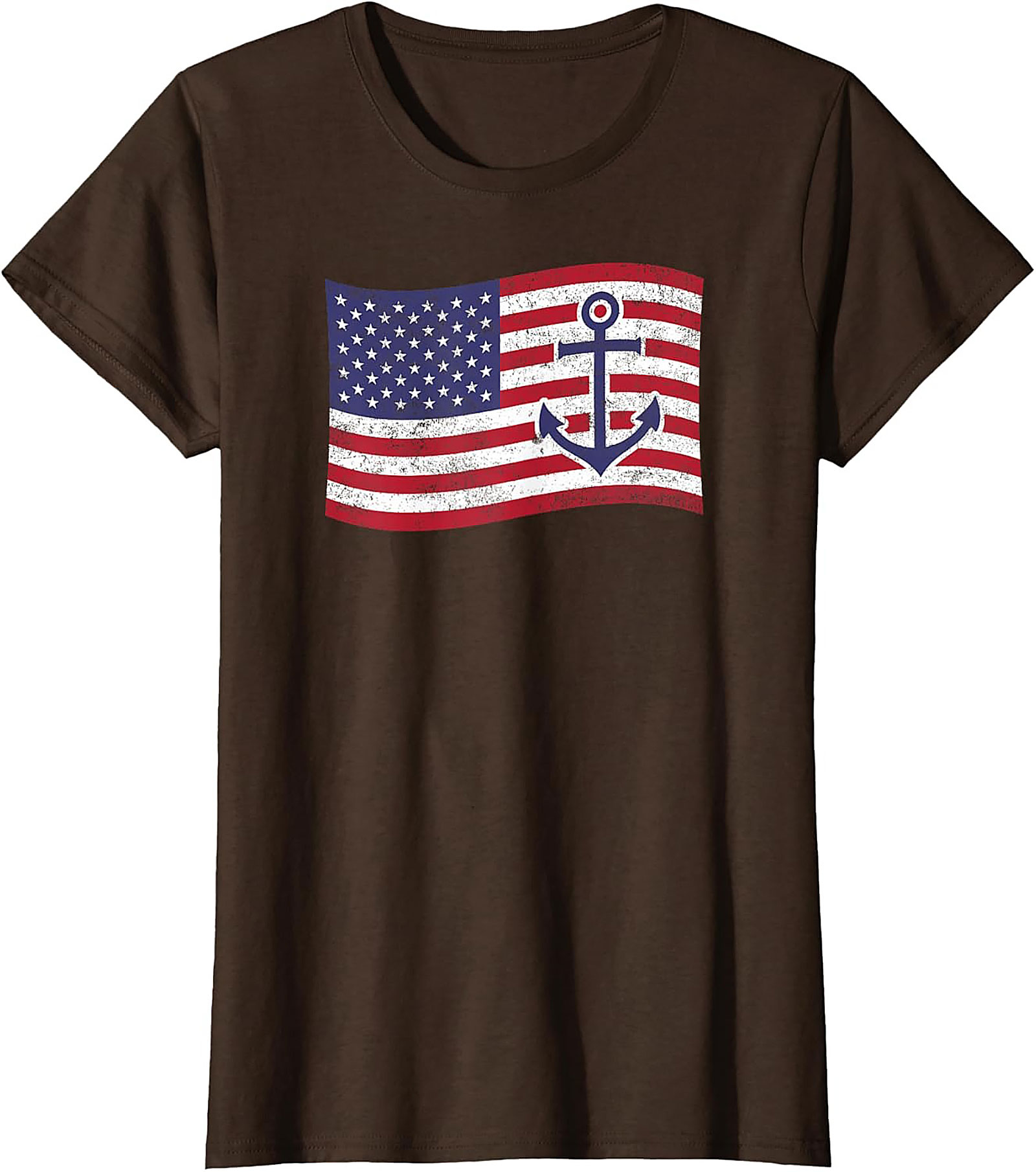 Anchor American Flag Graphic Tee | Nautical Patriotic Shirt