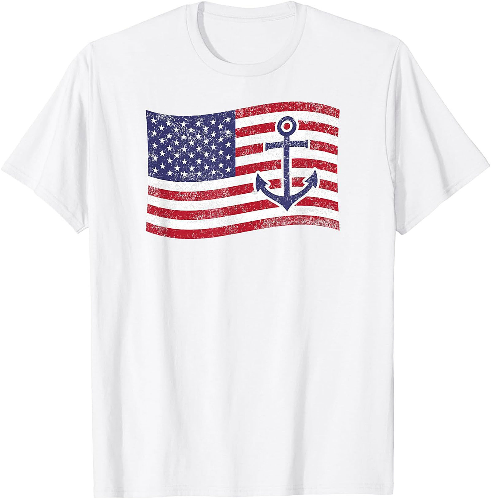 Anchor American Flag Graphic Tee | Nautical Patriotic Shirt