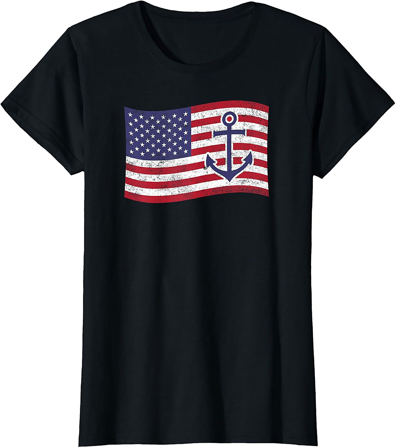 Anchor American Flag Graphic Tee | Nautical Patriotic Shirt