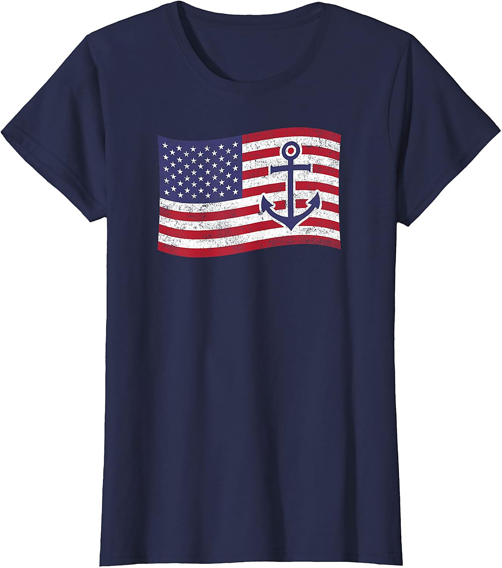 Anchor American Flag Graphic Tee | Nautical Patriotic Shirt