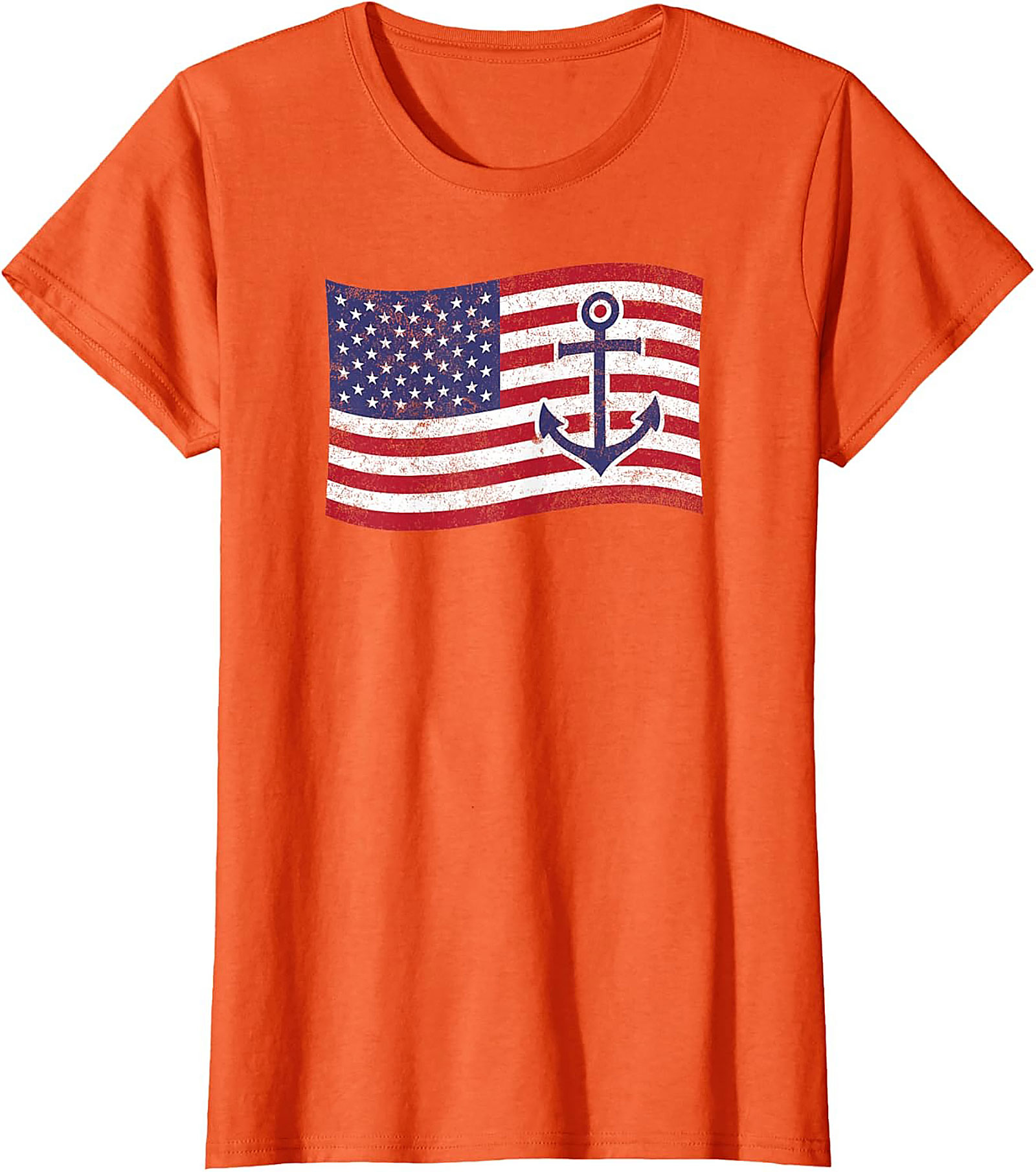 Anchor American Flag Graphic Tee | Nautical Patriotic Shirt