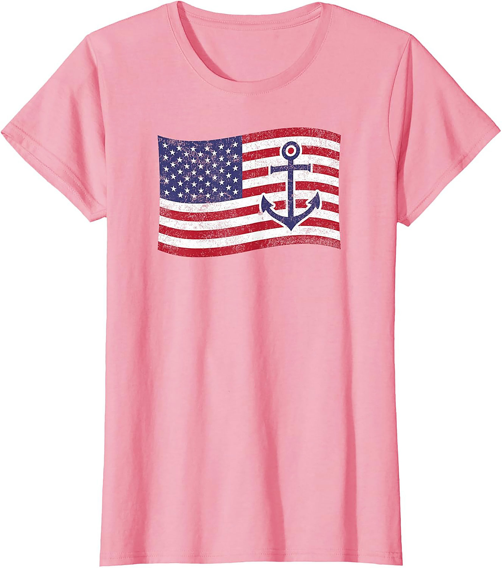 Anchor American Flag Graphic Tee | Nautical Patriotic Shirt