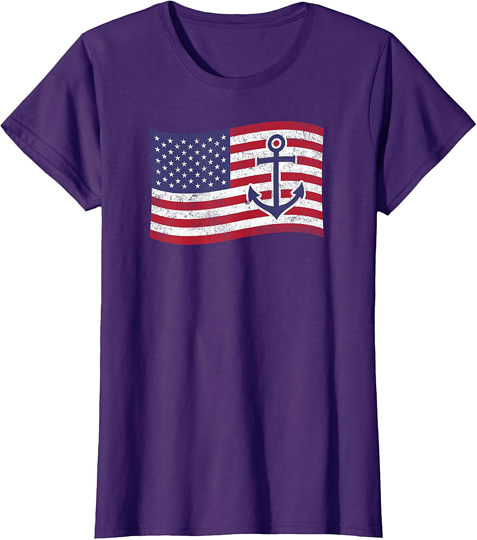 Anchor American Flag Graphic Tee | Nautical Patriotic Shirt