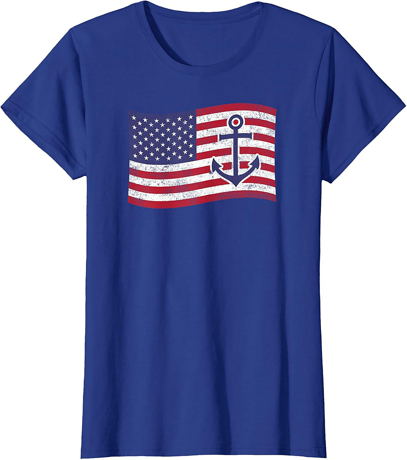 Anchor American Flag Graphic Tee | Nautical Patriotic Shirt