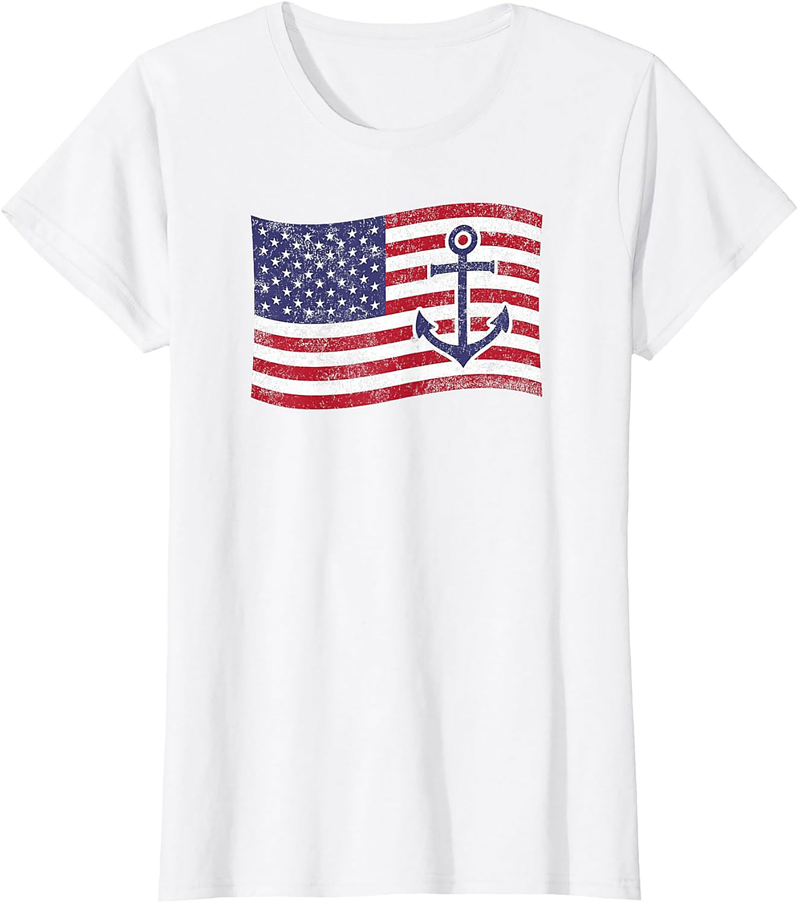 Anchor American Flag Graphic Tee | Nautical Patriotic Shirt